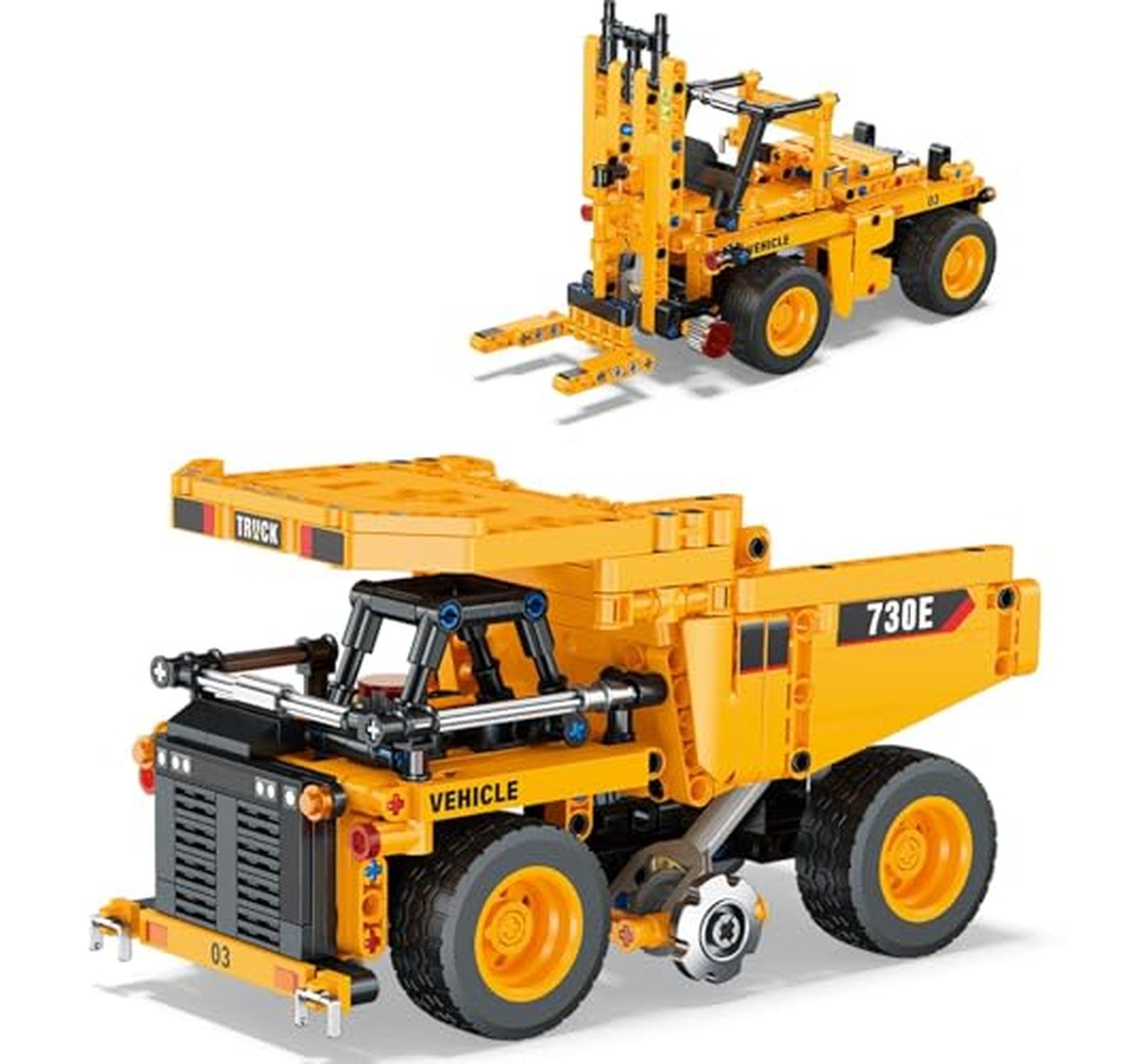 2-in-1 Construction Vehicle Building Blocks STEM Set