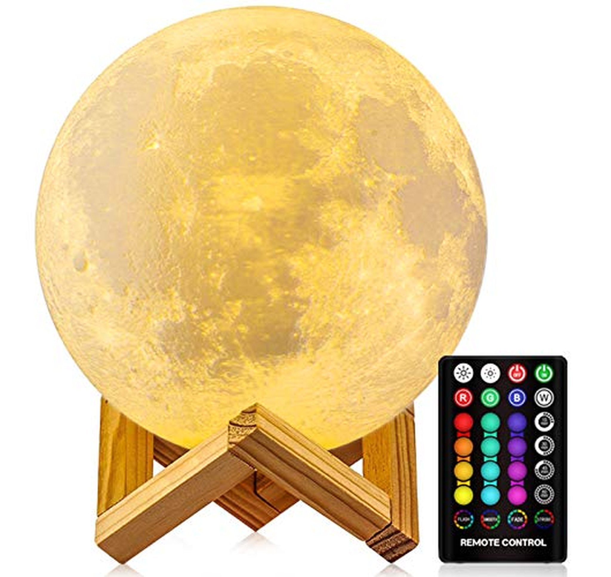 Rechargeable 16-Color Moon Lamp with Remote Control