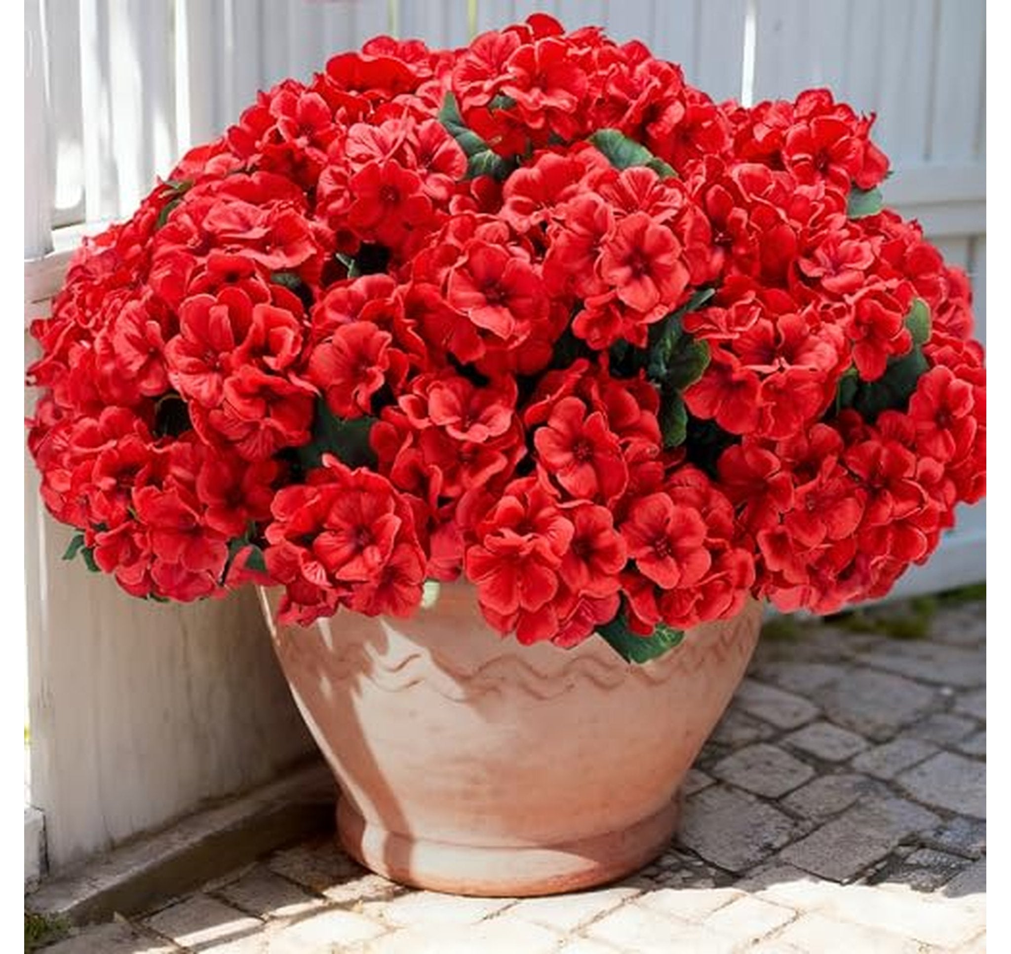 6 Pack UV Resistant Artificial Geranium Flowers