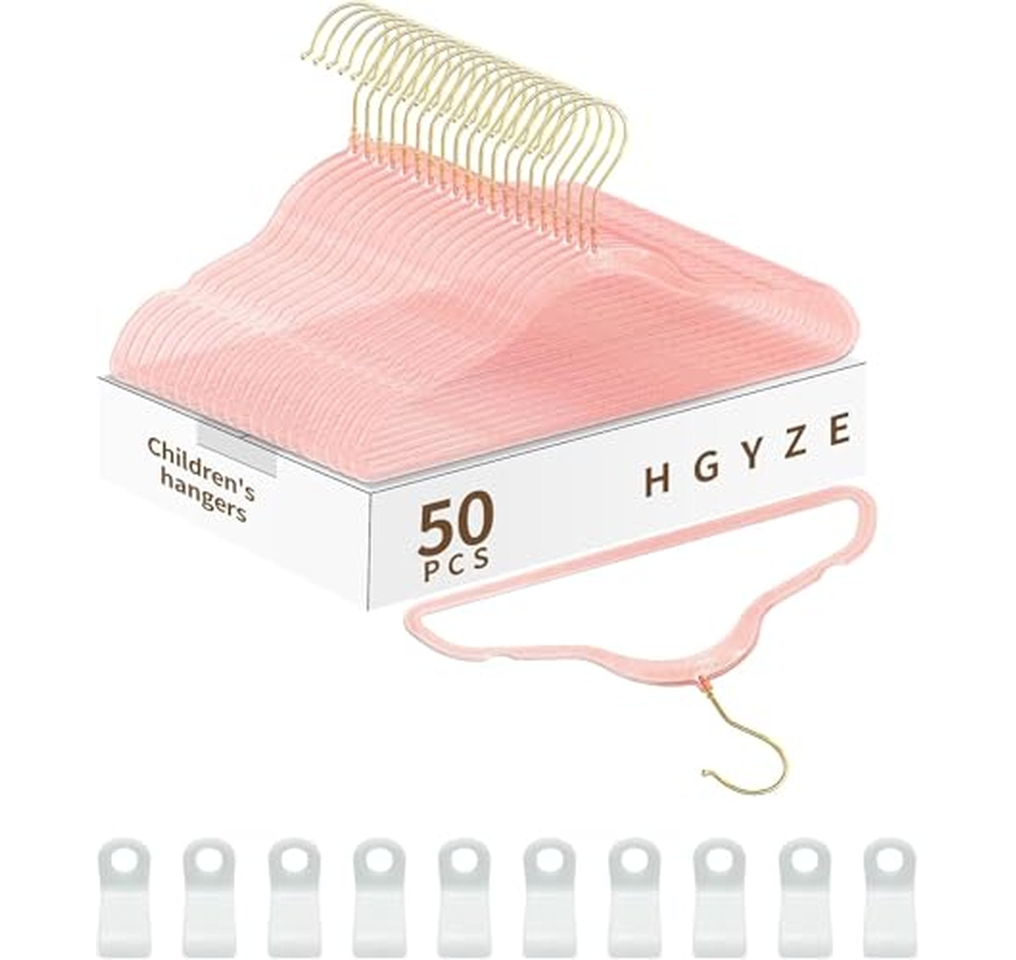 50 Pack Acrylic Kids Clothes Hangers with Swivel Hooks