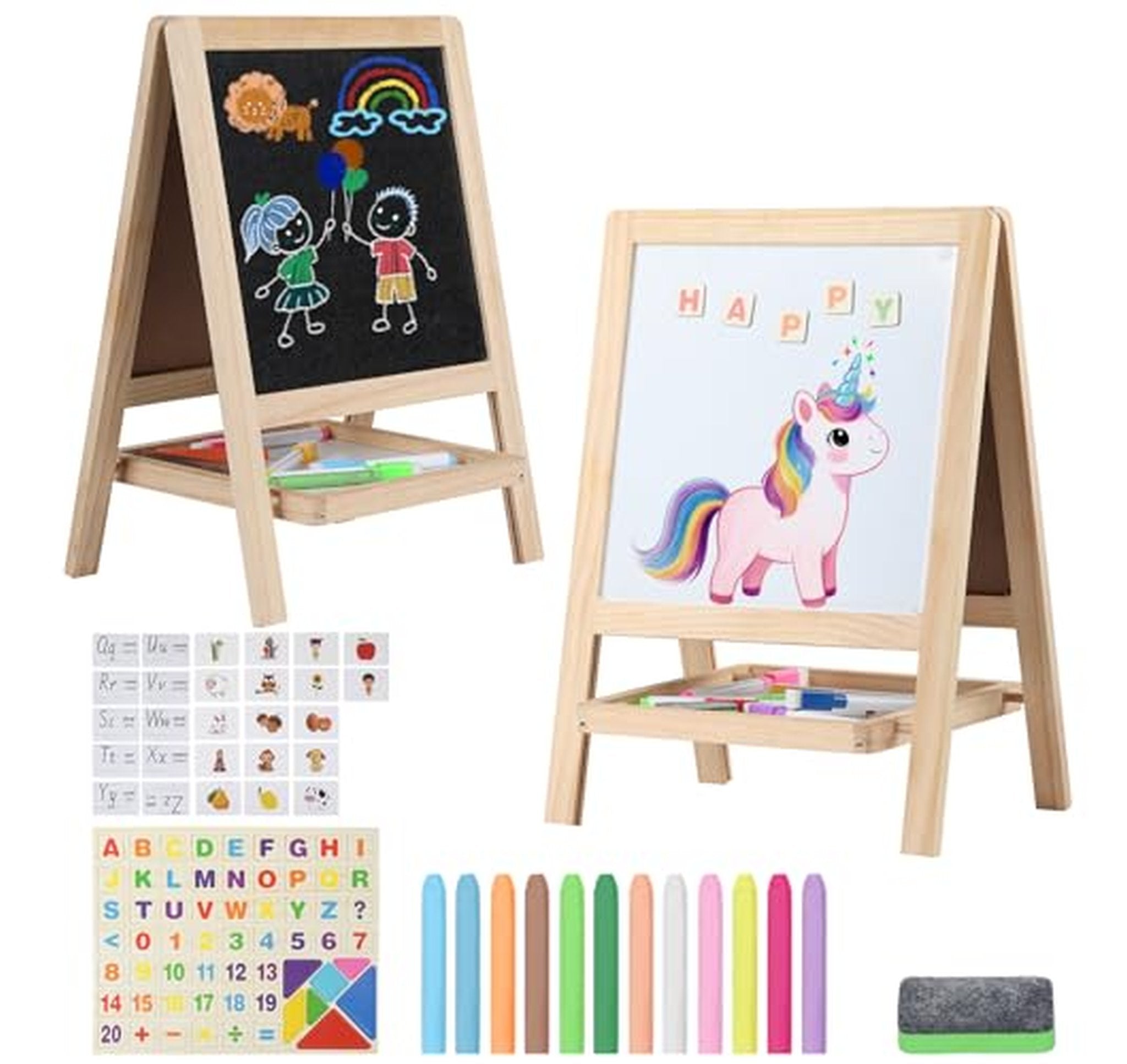 4-in-1 Kids Tabletop Wooden Art Easel