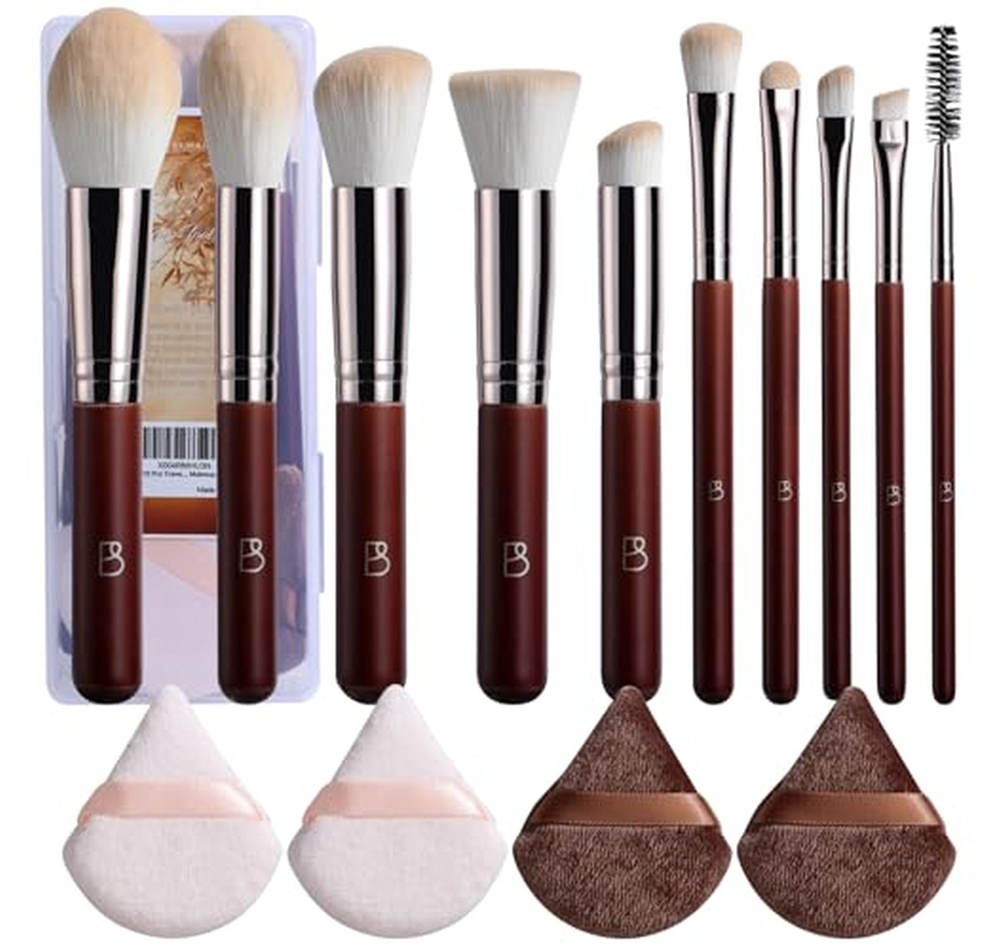 10 Piece Travel Makeup Brush Set with Case
