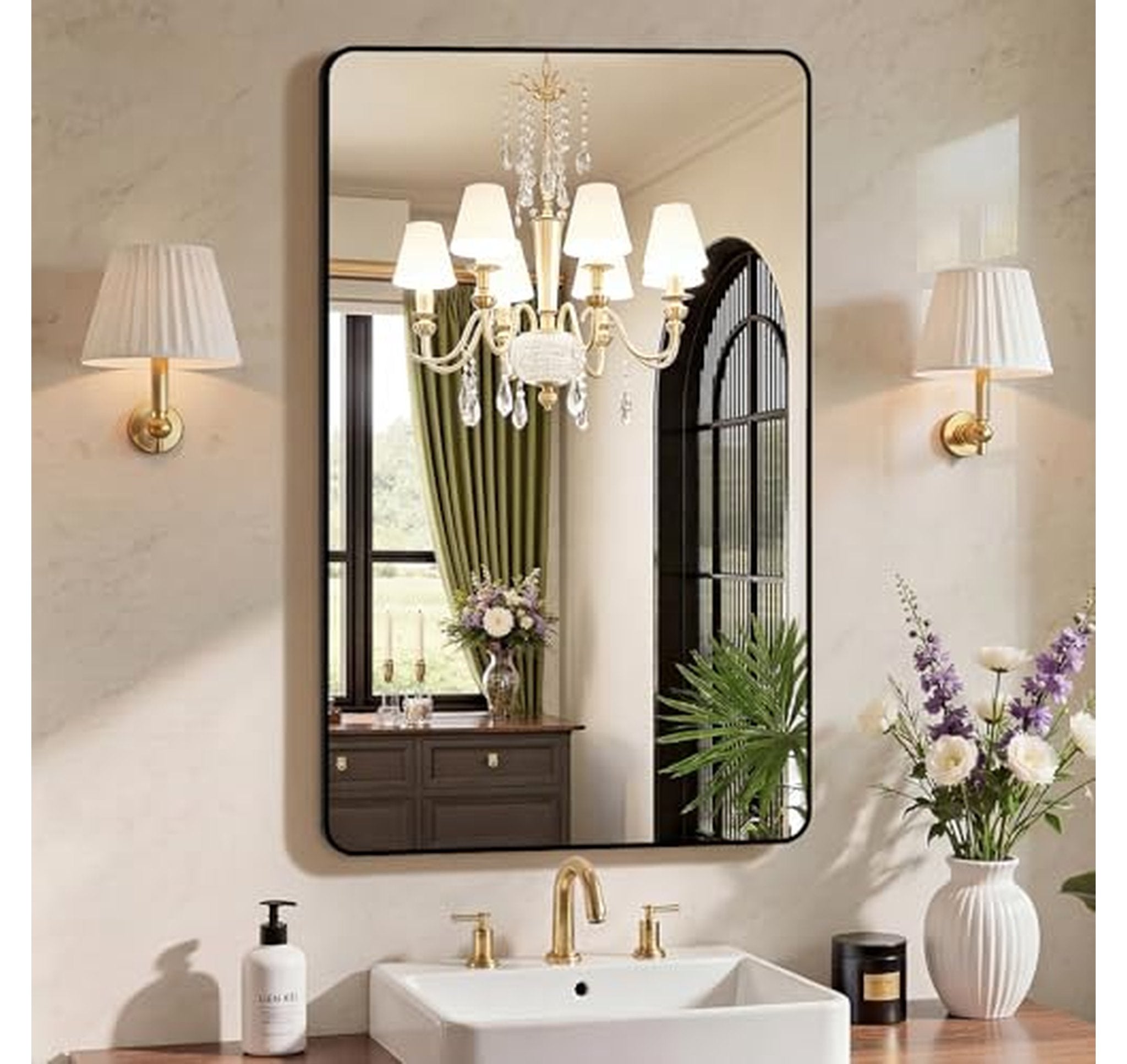 20x28 Inch Rounded Rectangle Bathroom Wall Mirror