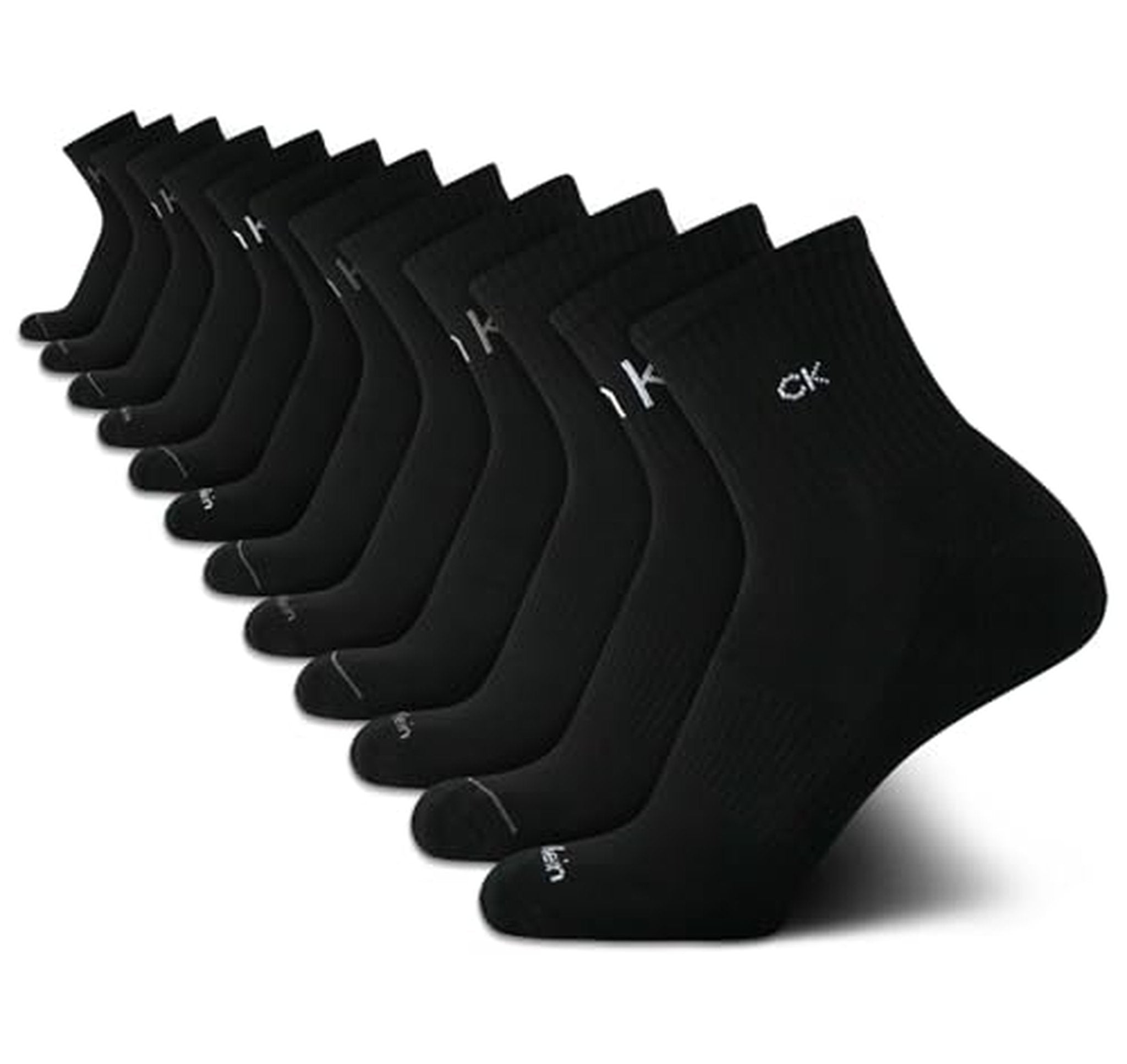 12 Pack Calvin Klein Cushioned Athletic Quarter Socks