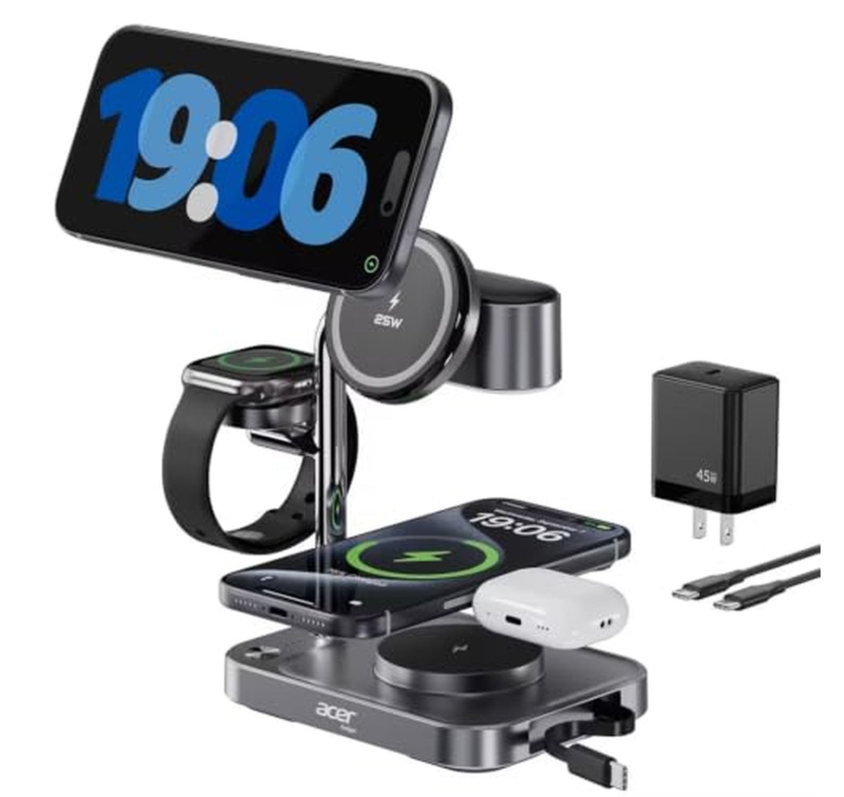 Acer 25W 6-in-1 MagSafe Wireless Charging Station