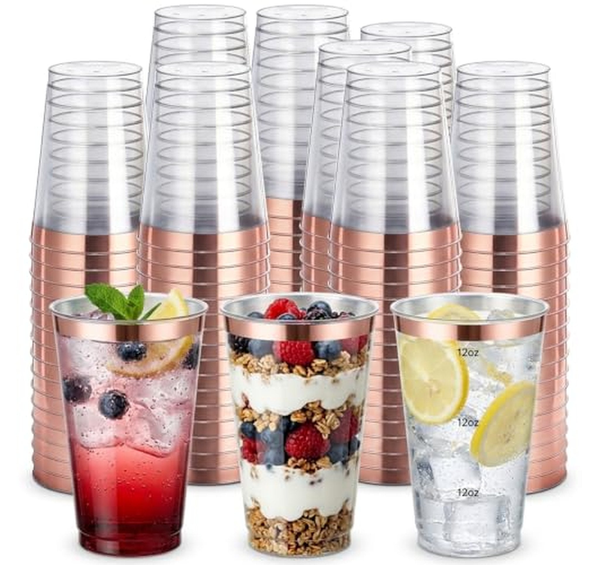 200 Pack 12oz Disposable Plastic Party Cups