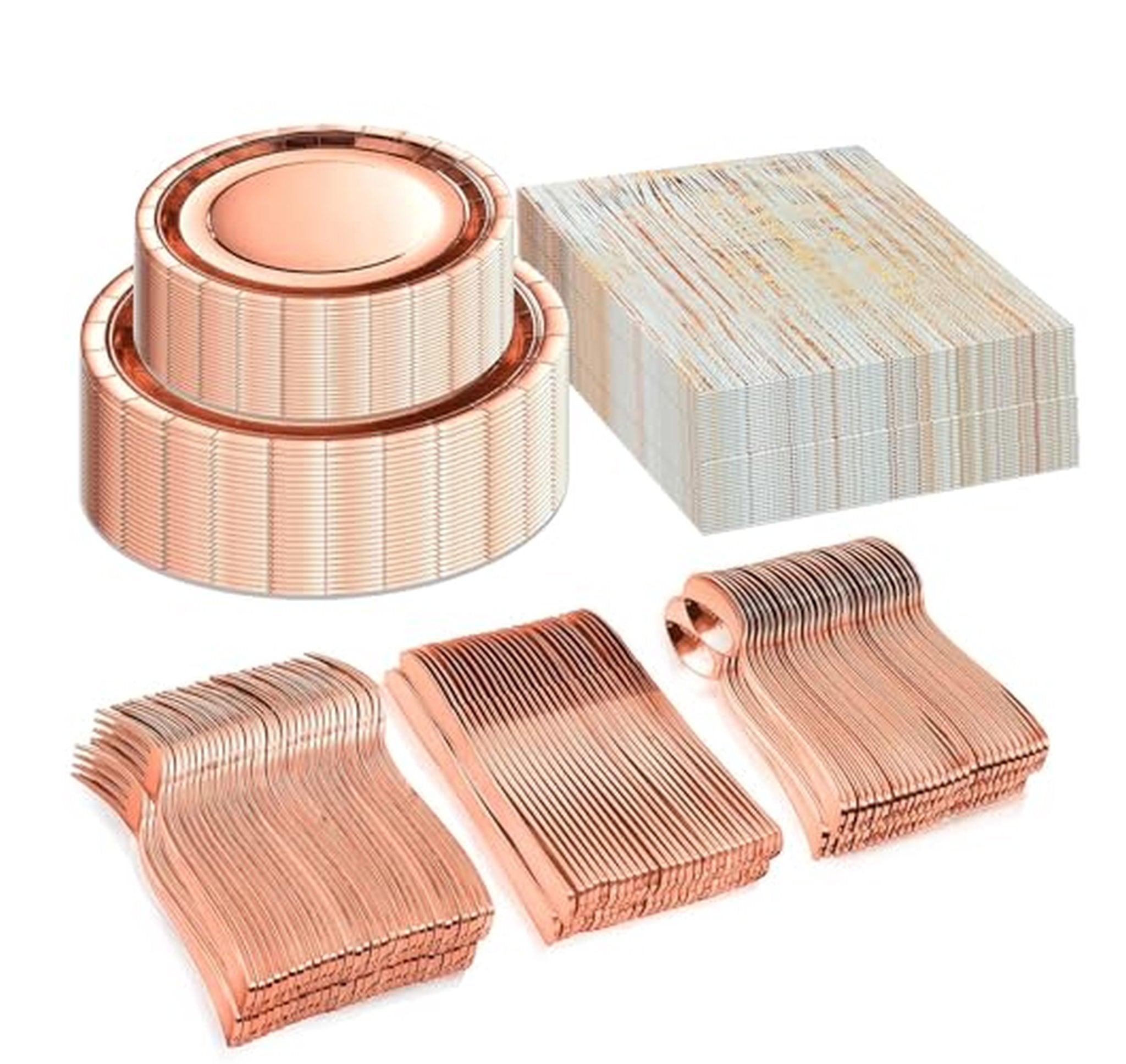 168 Piece Disposable Party Plates and Napkins Set