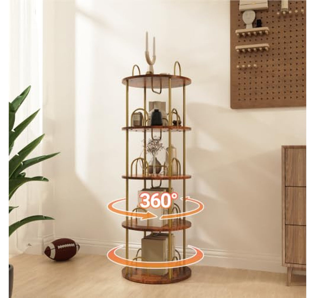 360° Rotating Tower Bookshelf Floor Standing Organizer
