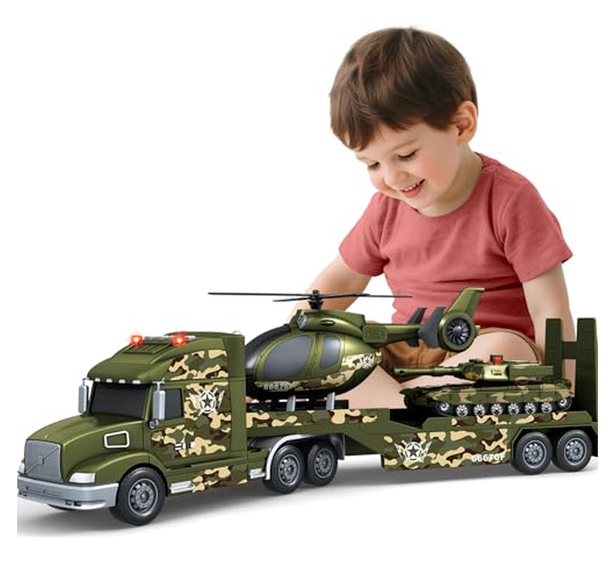 3 in 1 Army Transport Truck Toy Set