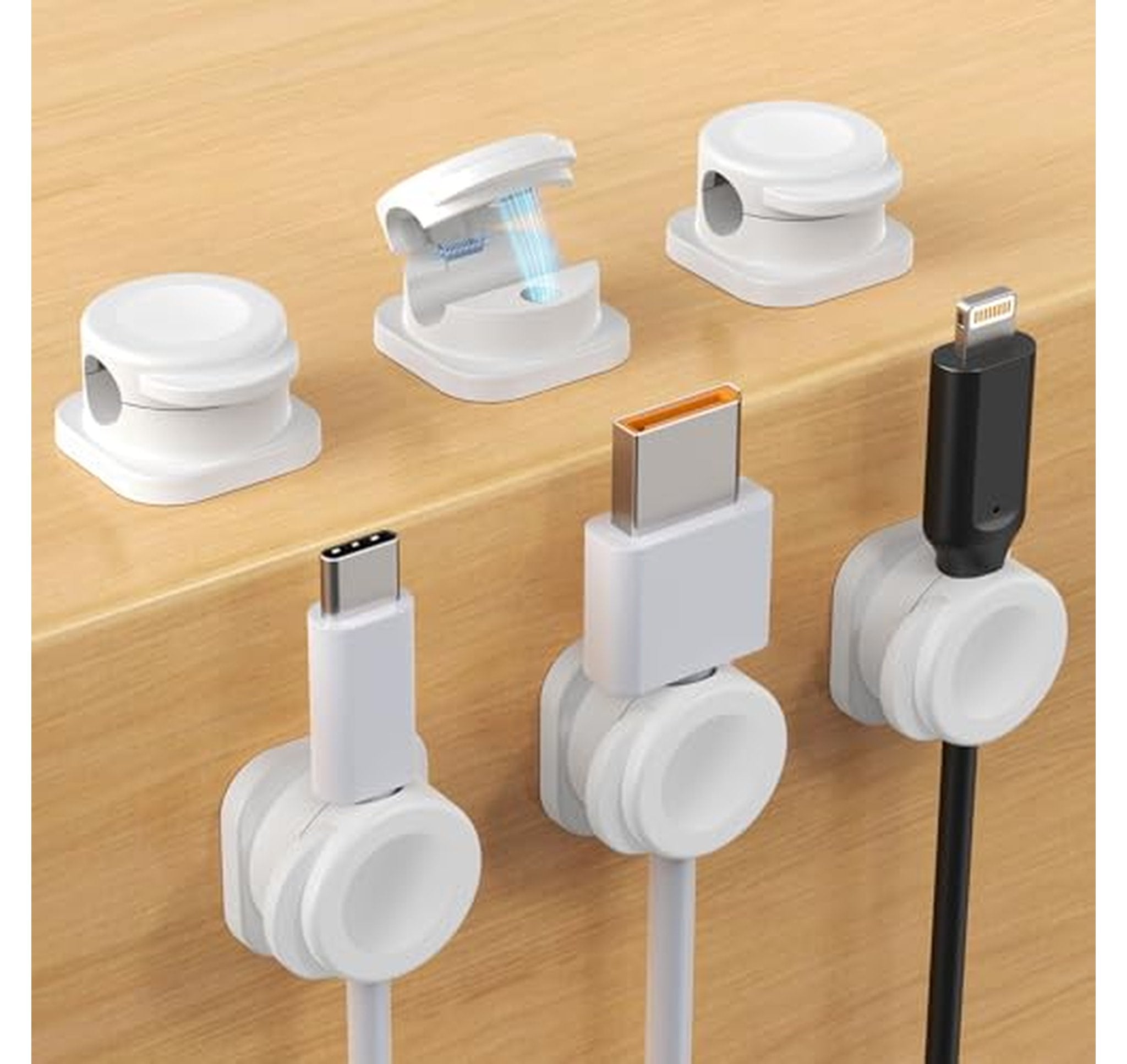 6 Pack Magnetic Cable Clips Cord Organizer