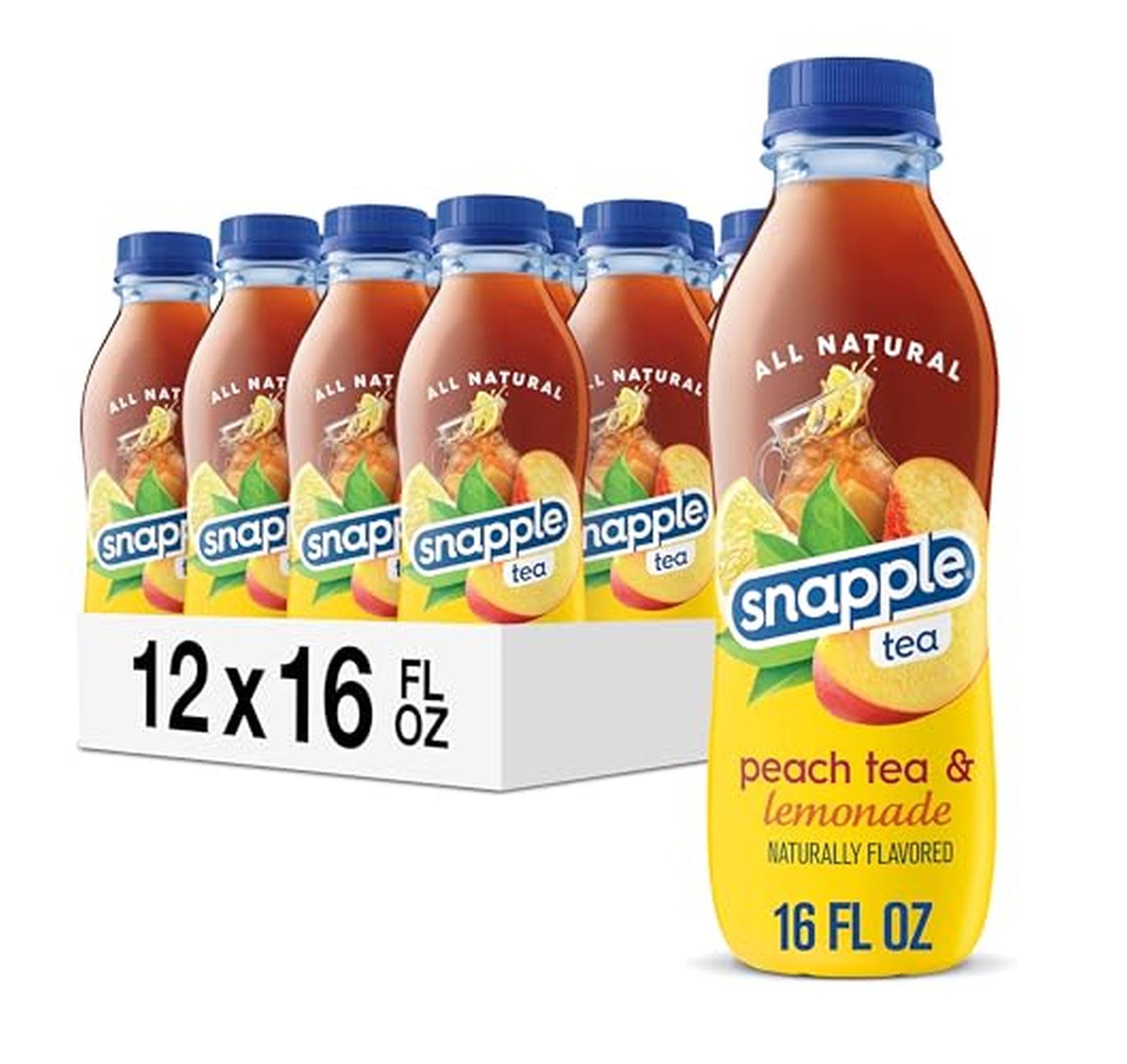 24 Pack Snapple Peach Tea Lemonade 16 fl oz