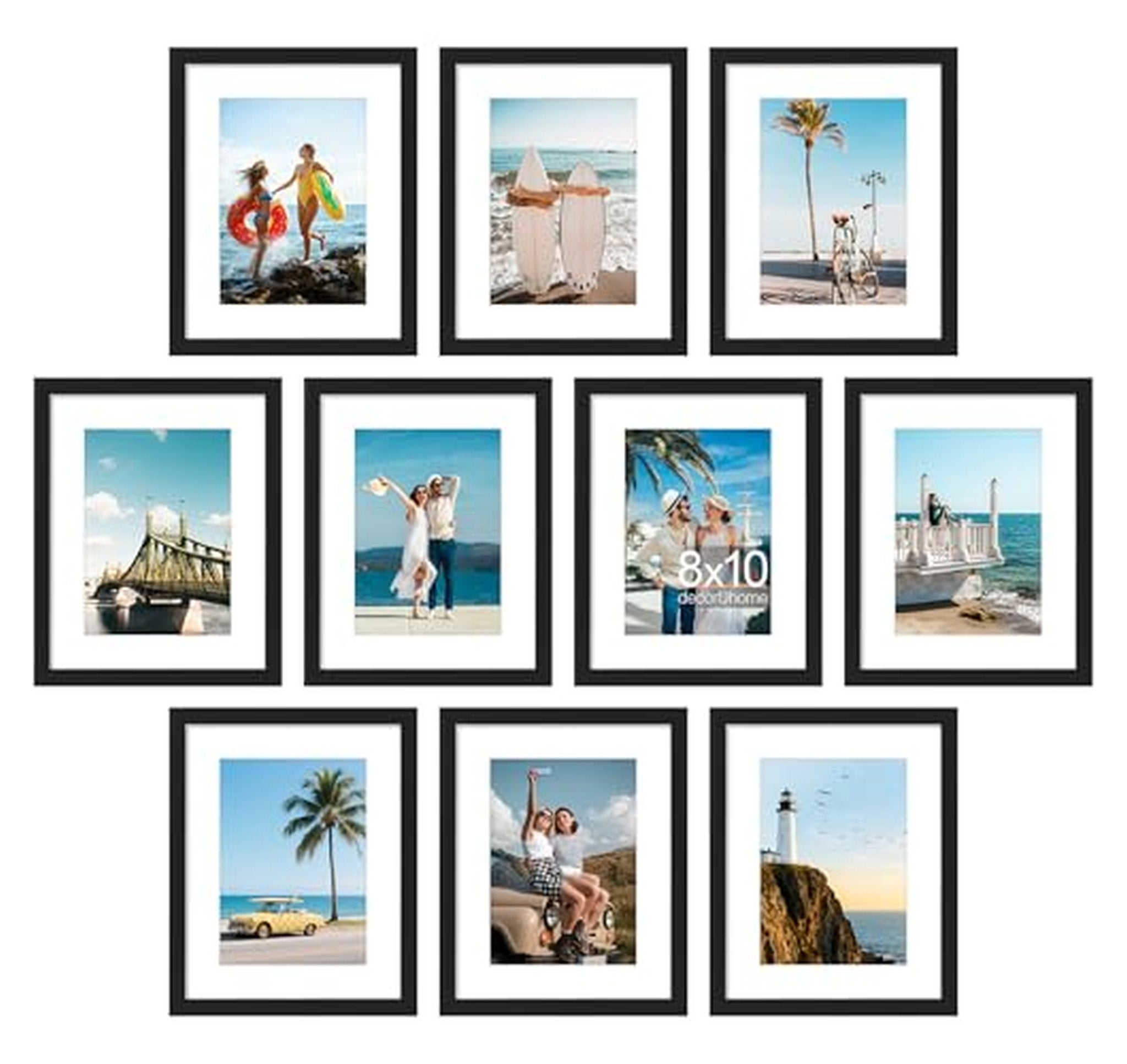 10 Pack 8x10 Picture Frames with Mat