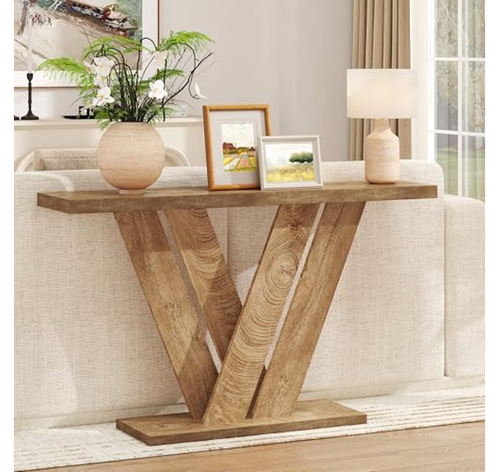 51-Inch Modern V-Shaped Console Table