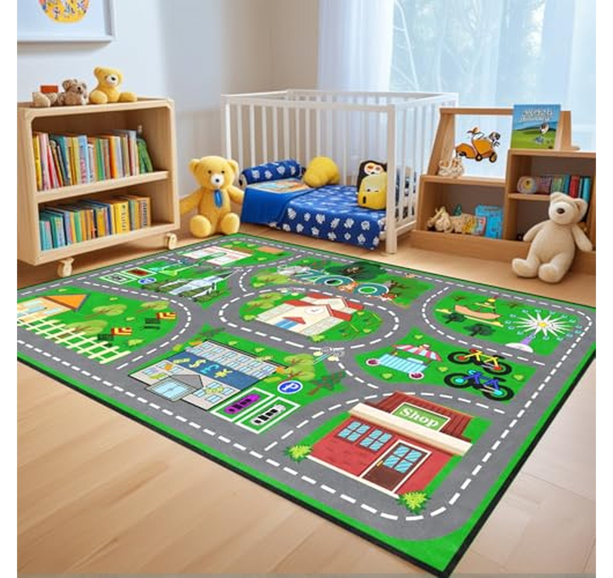 Large Kids Car Road Play Mat Rug