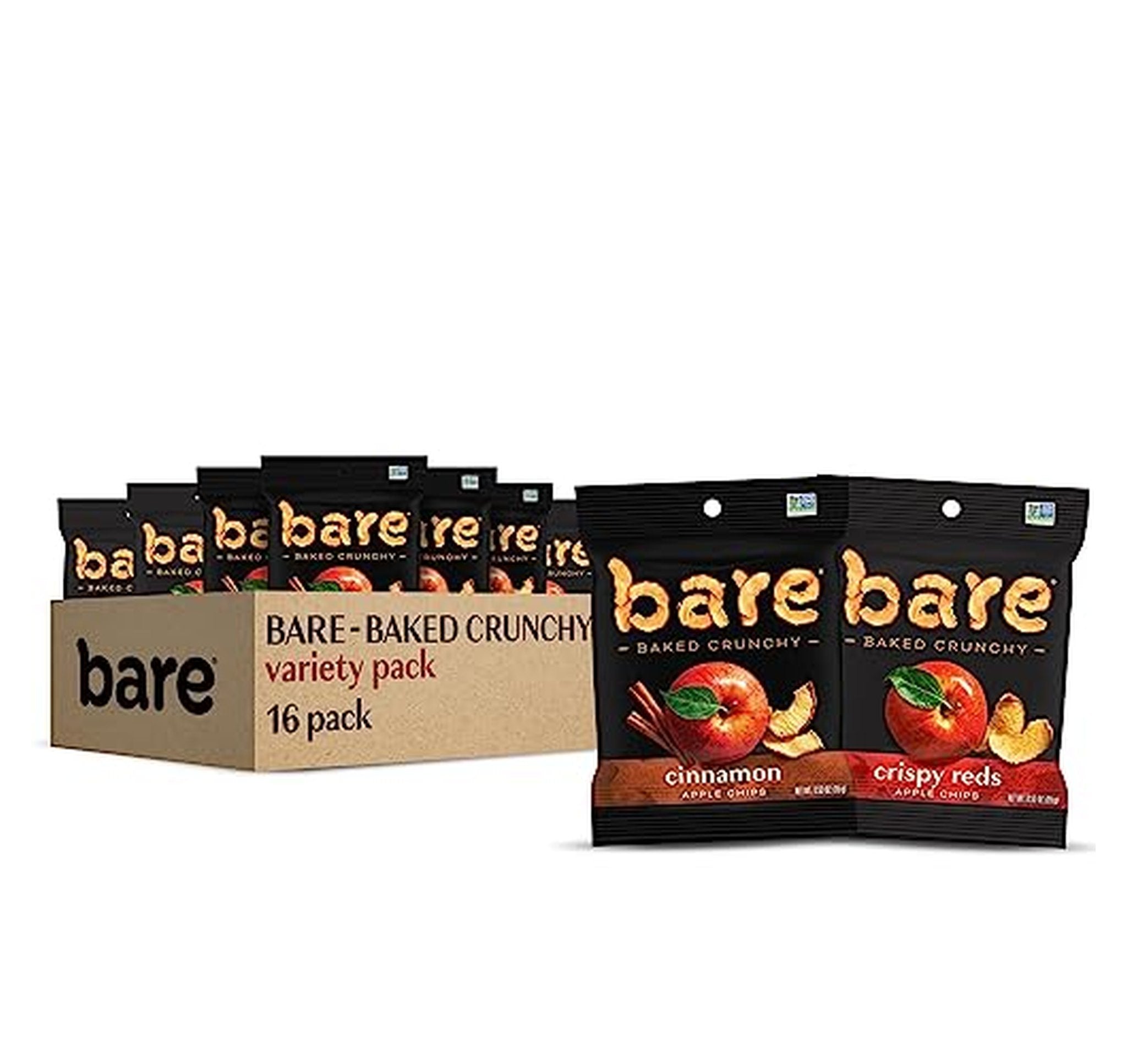 16 Pack Bare Baked Crunchy Apple Chips Variety Pack