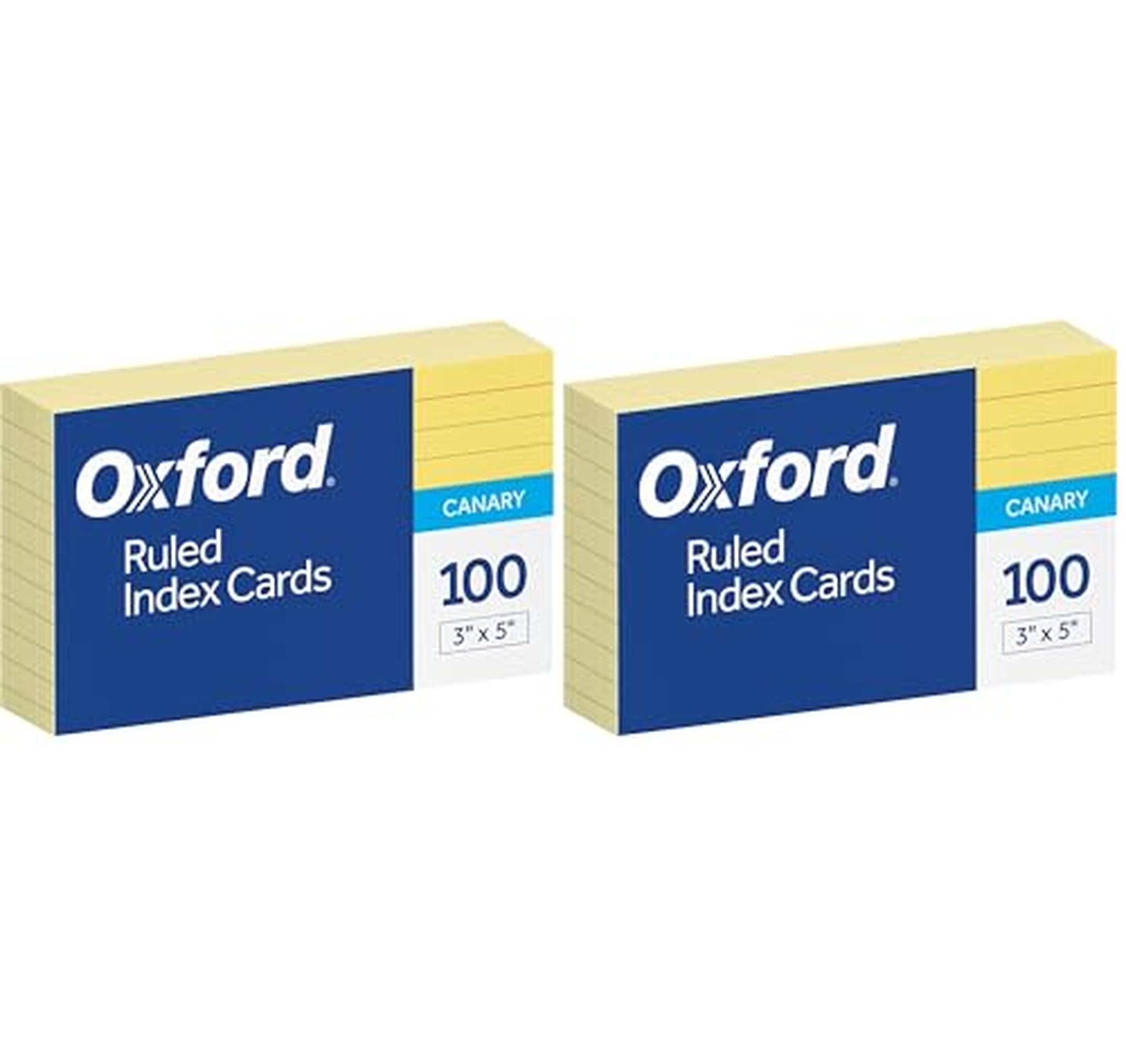 2 Pack Oxford Ruled Index Cards 3x5 100 Count