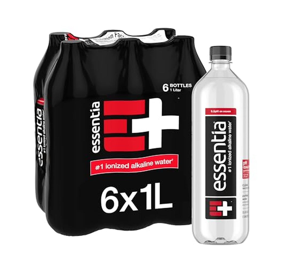 6 Pack Essentia 9.5+ pH Alkaline Water 1L