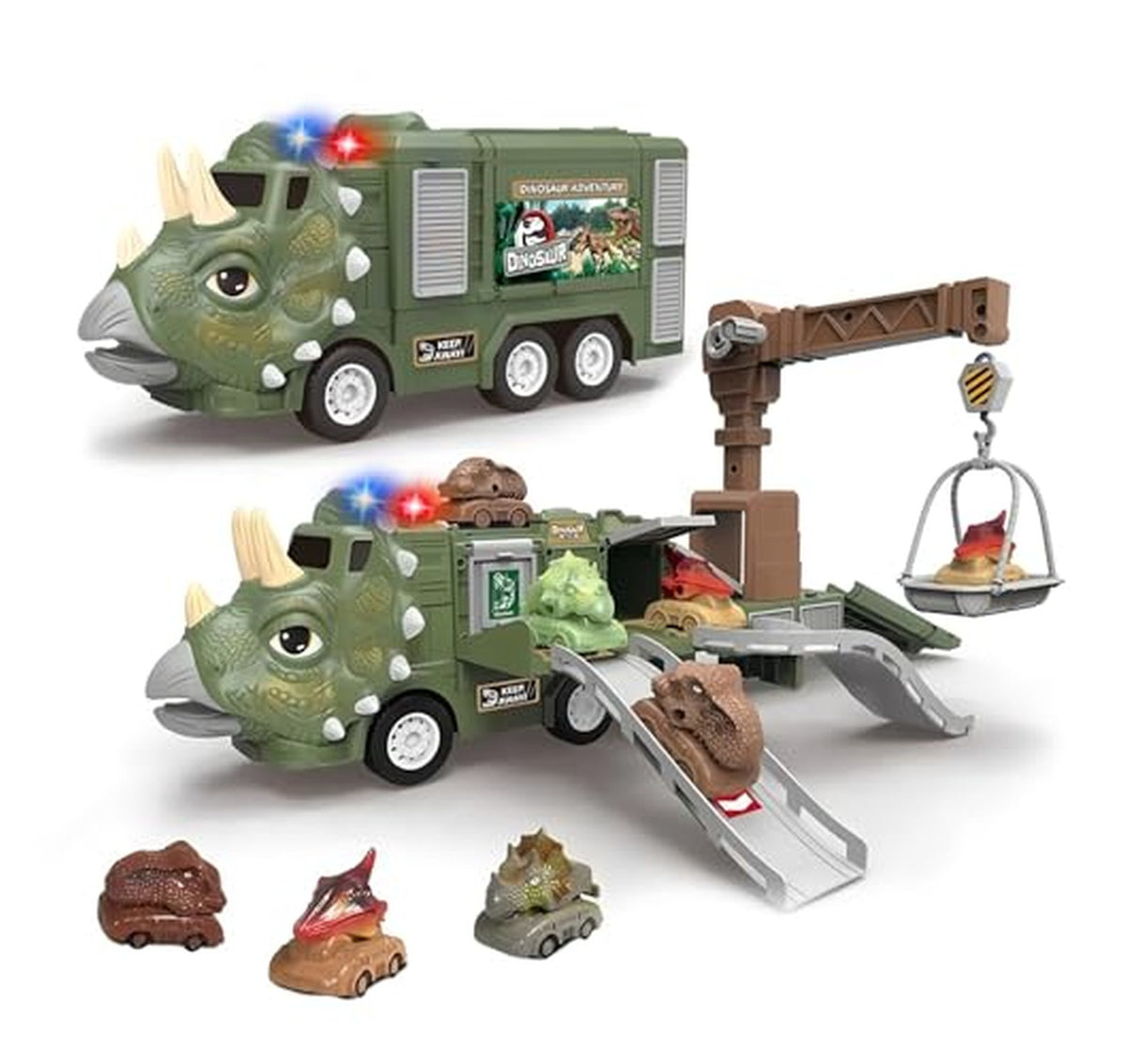 Transforming Dinosaur Truck with Launching Cars Toy