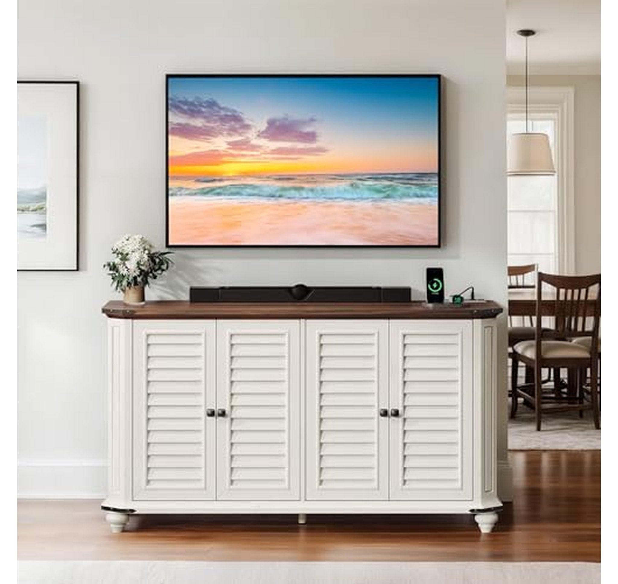Rustic Farmhouse TV Stand and Buffet Cabinet