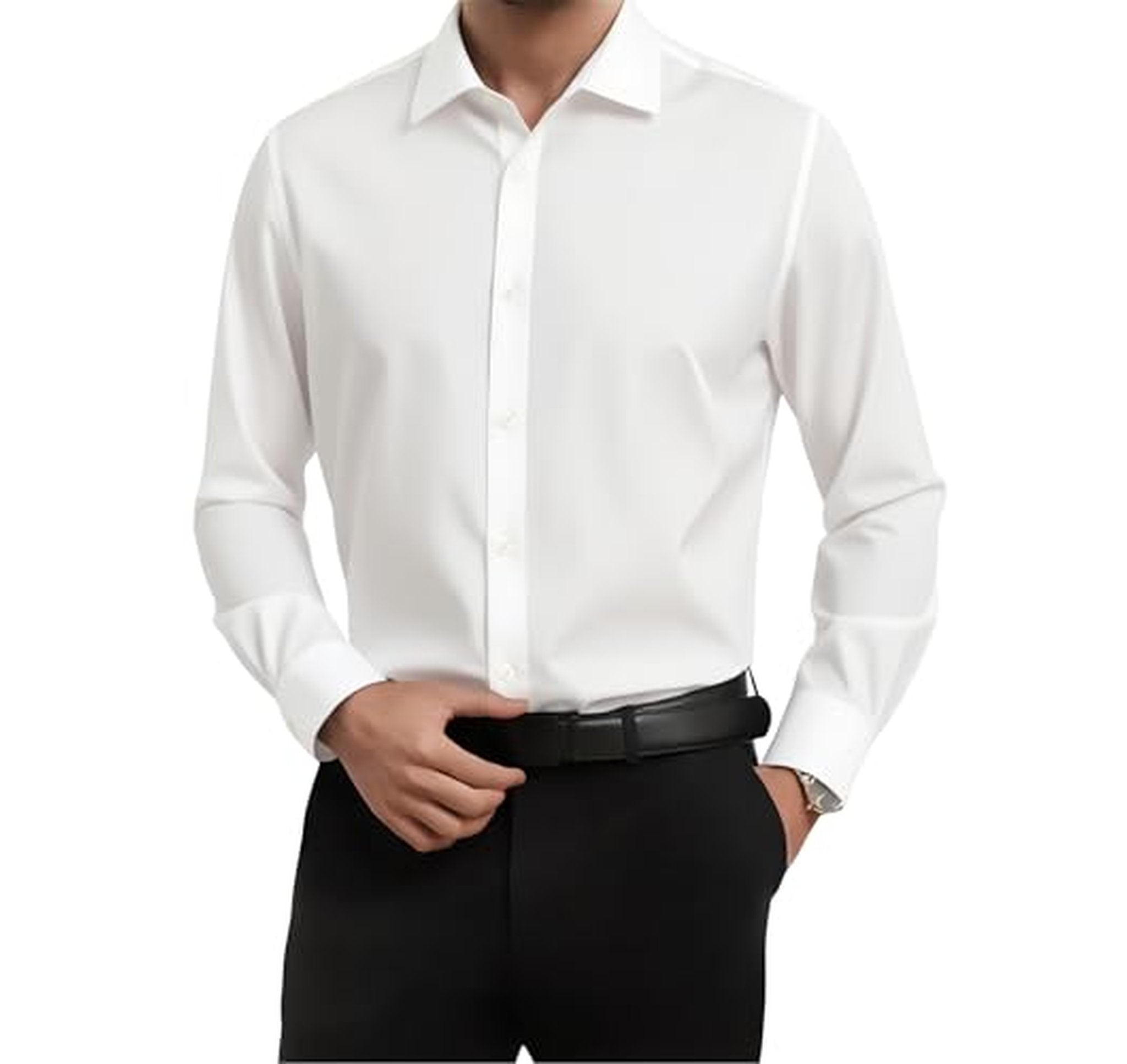 Slim Fit Stretch Wrinkle Free Men’s Dress Shirt