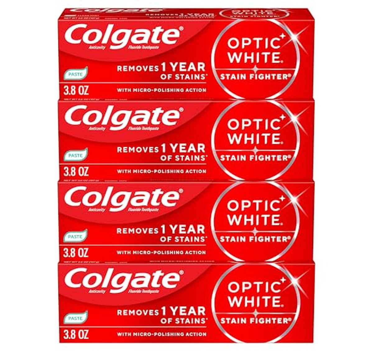 4 Pack Colgate Optic White Stain Fighter Toothpaste