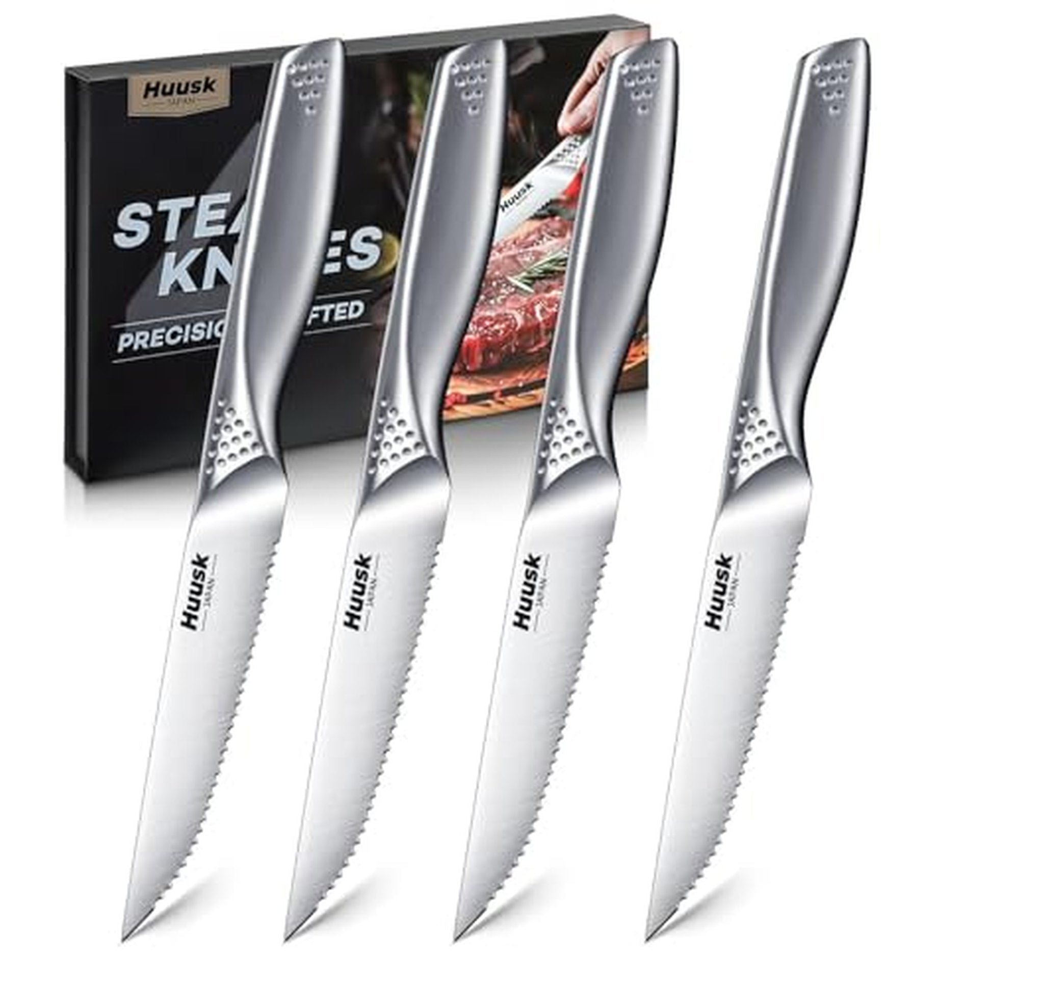 4 Pack Serrated Stainless Steel Steak Knives