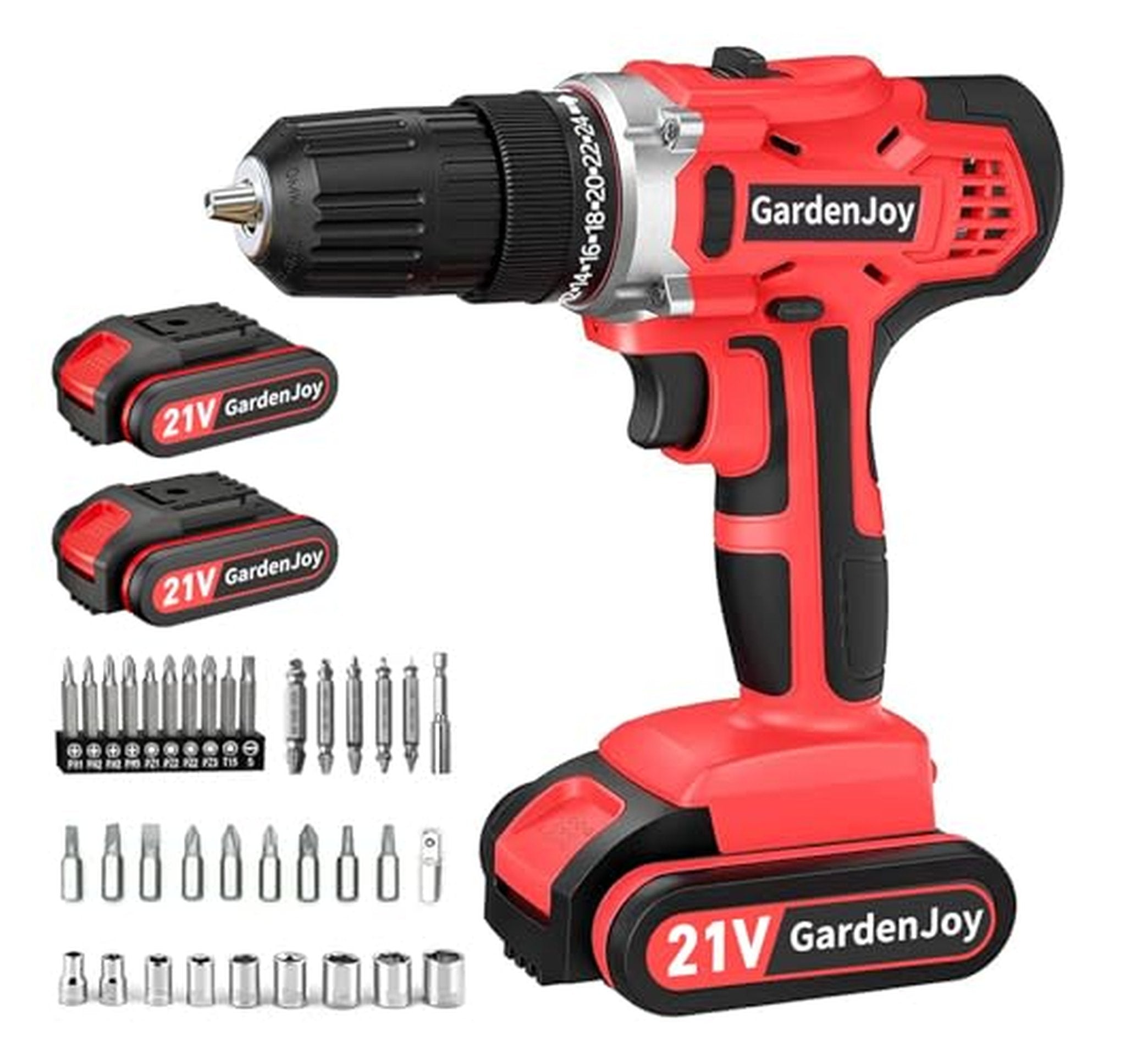 20V Cordless Drill Driver Kit with 2 Batteries