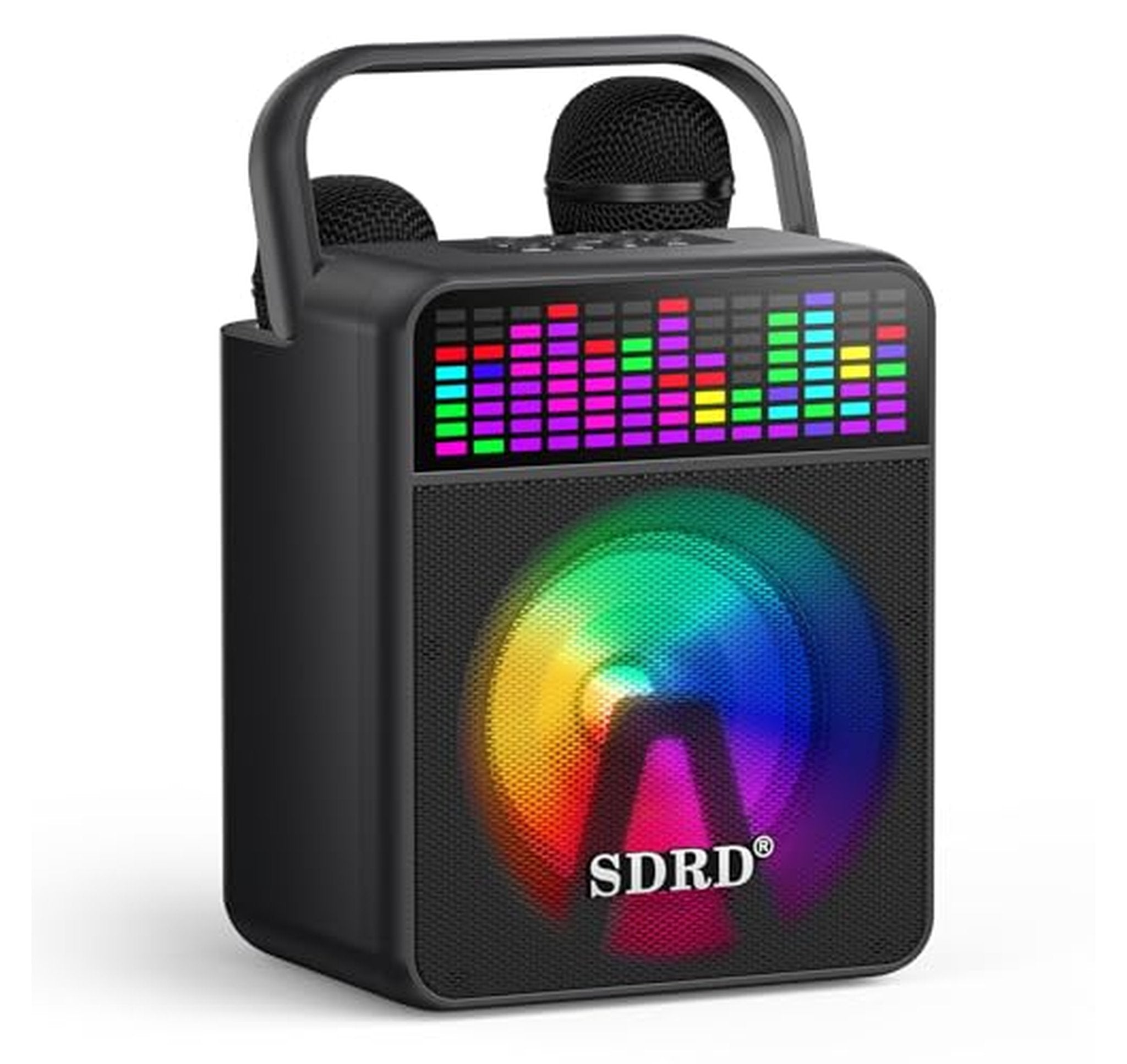 Rechargeable Bluetooth Karaoke Machine with 2 Wireless Mics