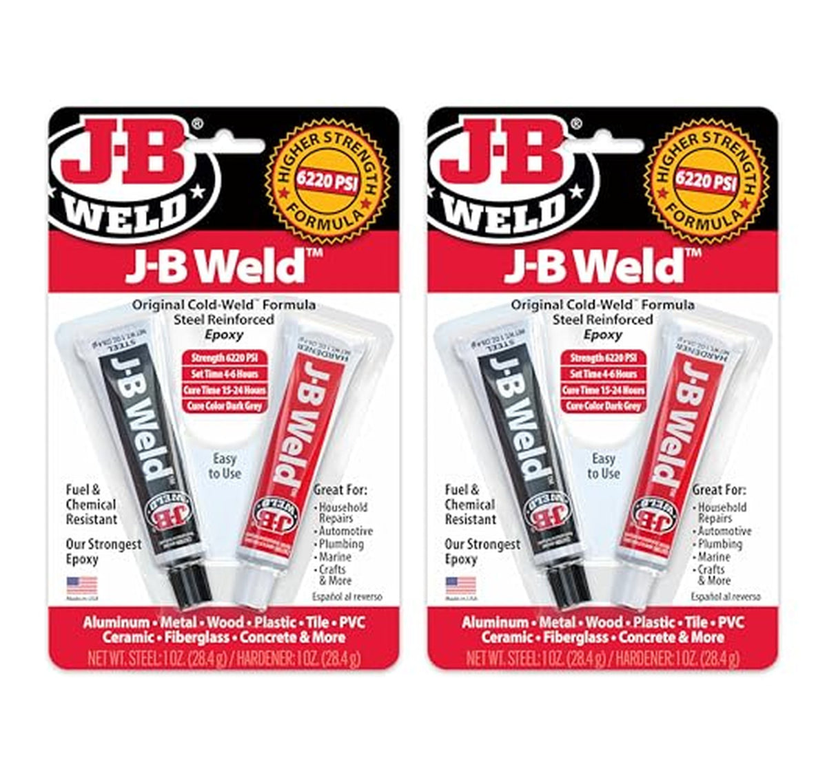 2 Pack J-B Weld Original Steel Reinforced Epoxy