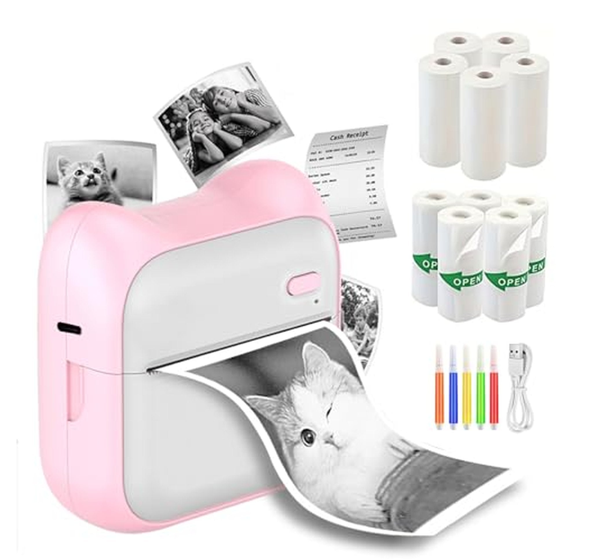 Mini Portable Thermal Sticker Printer Inkless Pocket Printer