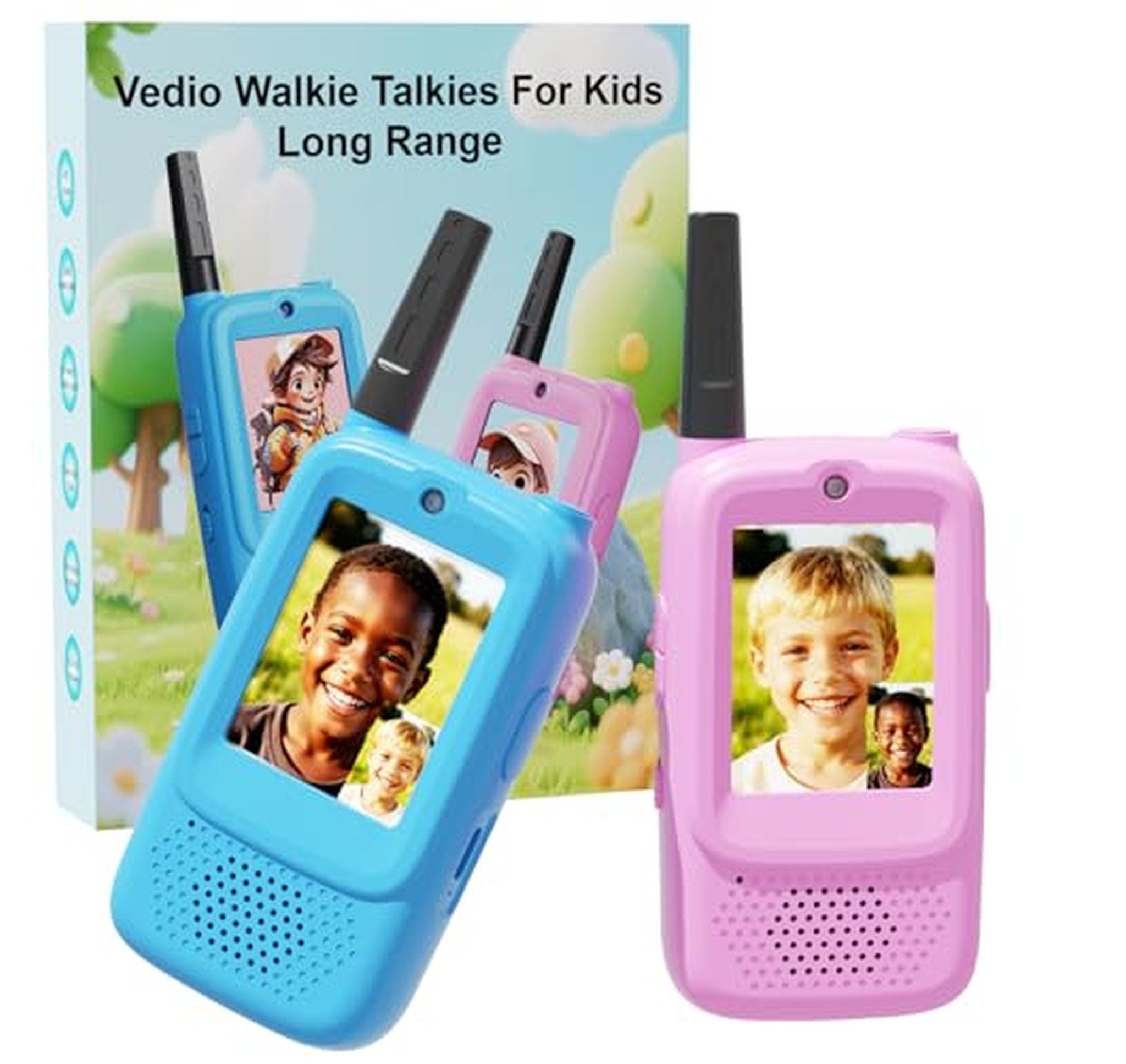 2 Pack Rechargeable Kids Video Walkie Talkies