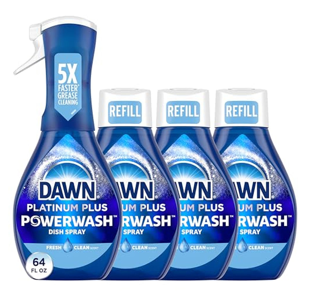 4 Pack Dawn Powerwash Dish Spray Starter Kit Refills