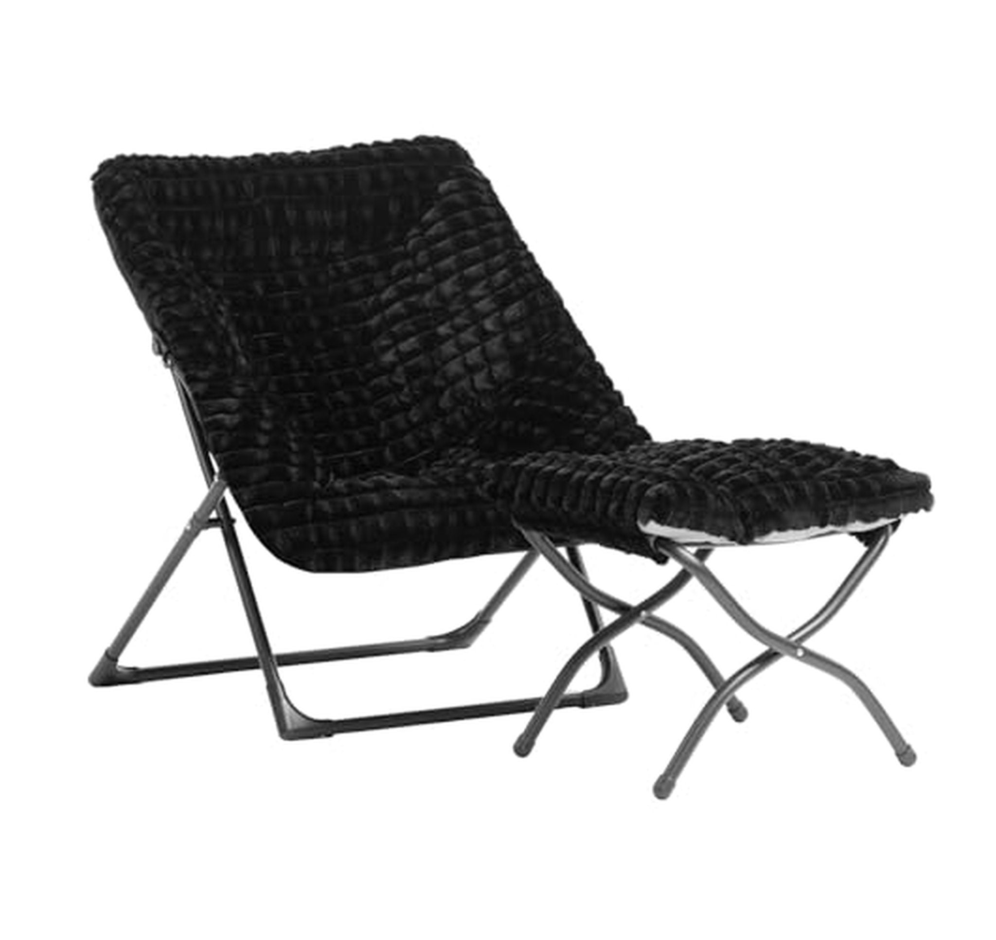 Oversized Saucer Chair with Foldable Ottoman Set