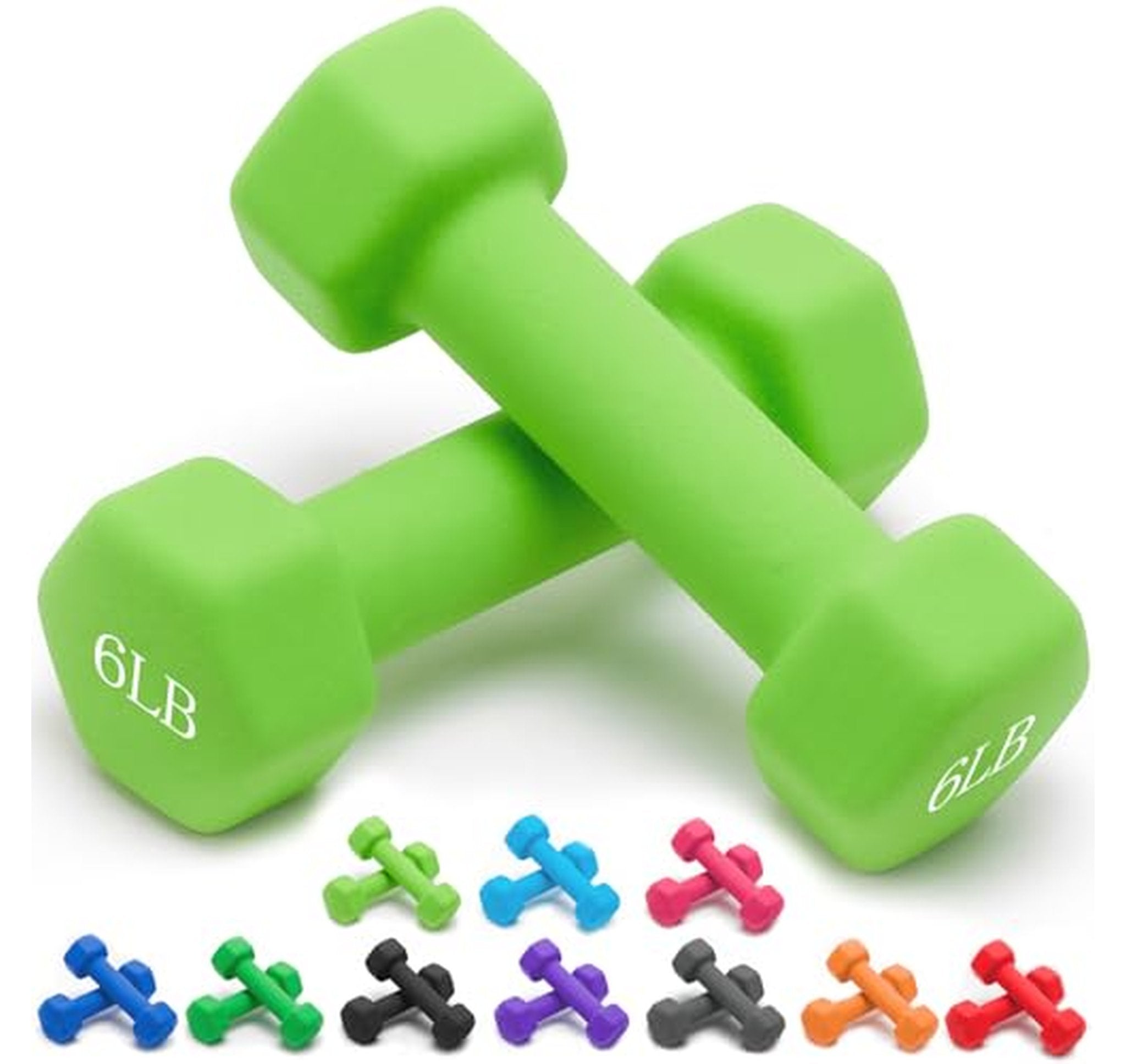 Pair Neoprene Anti-Slip Hex Dumbbells Set