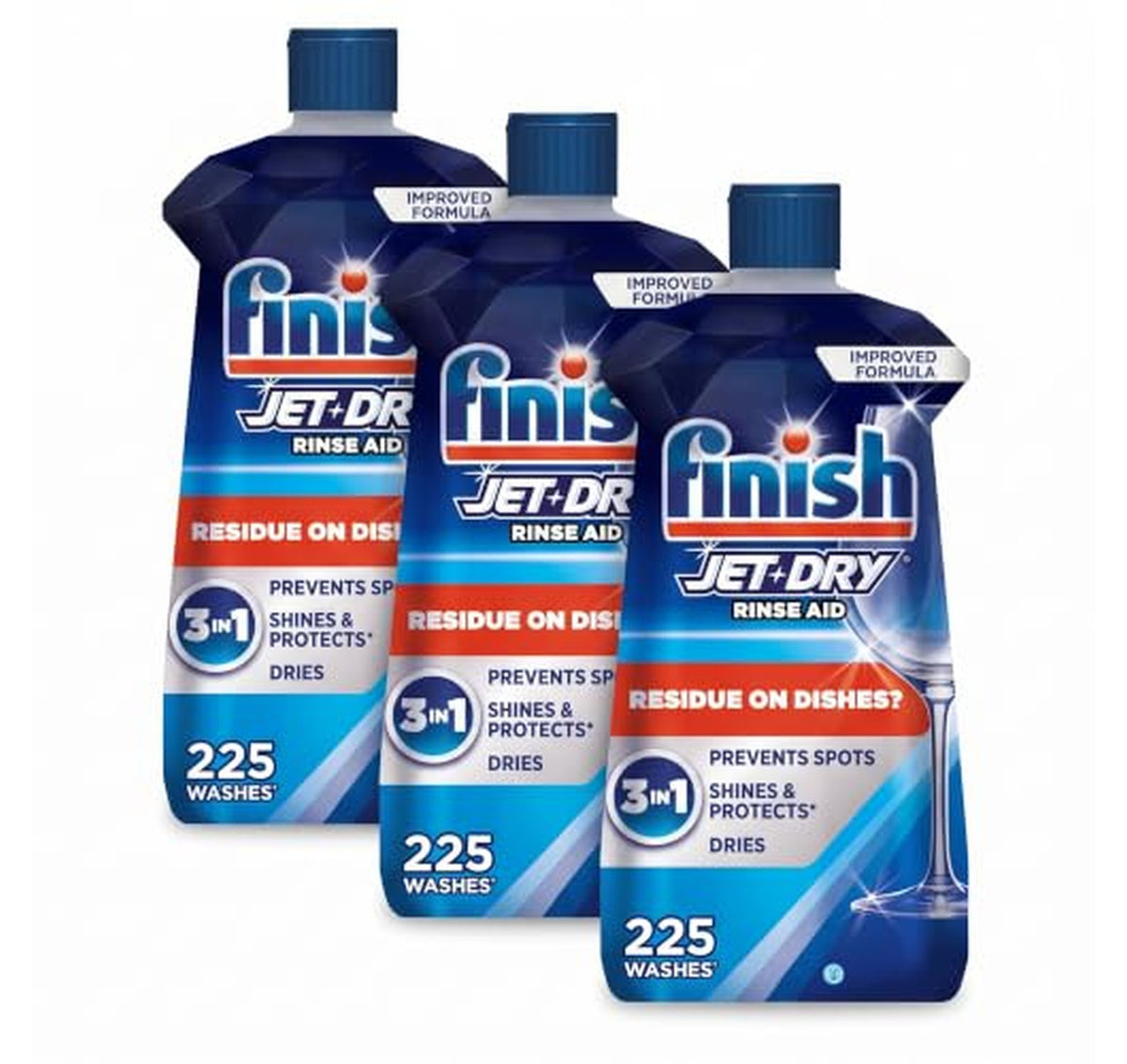 3 Pack Finish Jet-Dry Dishwasher Rinse Aid 23oz