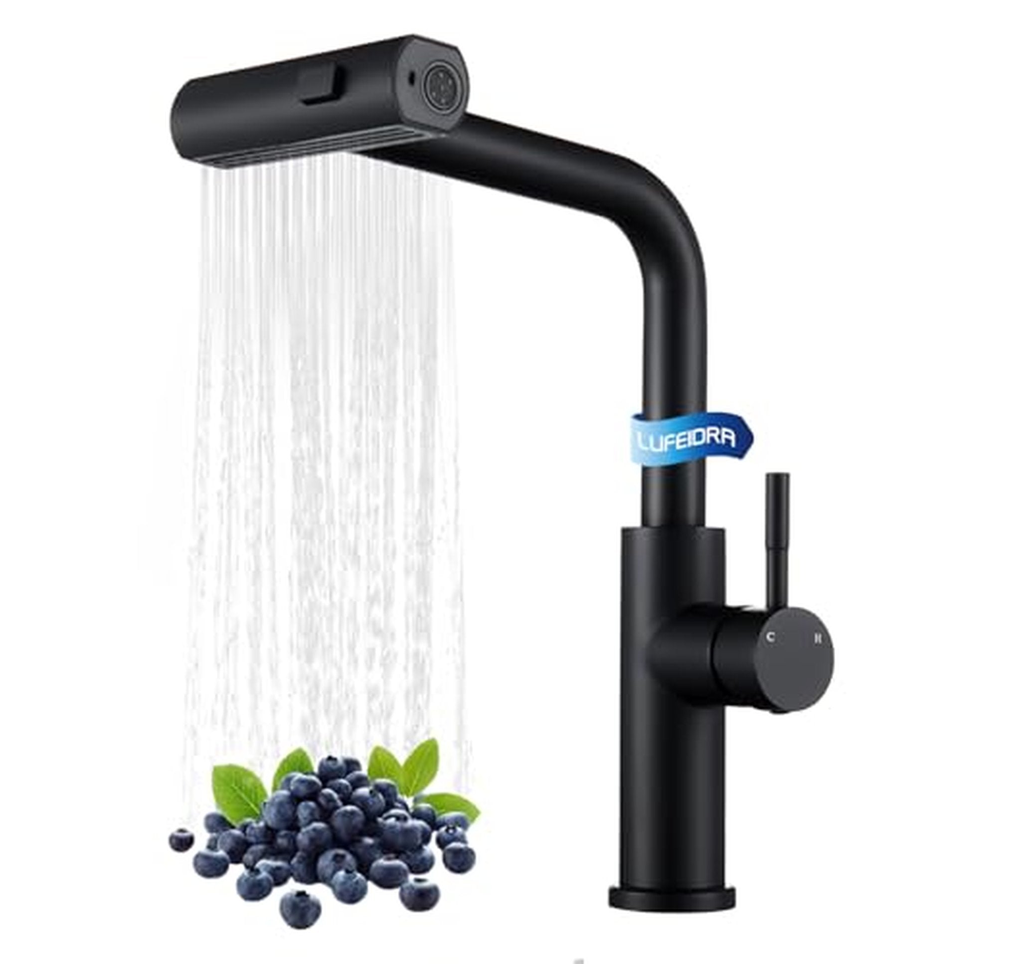 Pull Down Waterfall Single Handle Kitchen Faucet