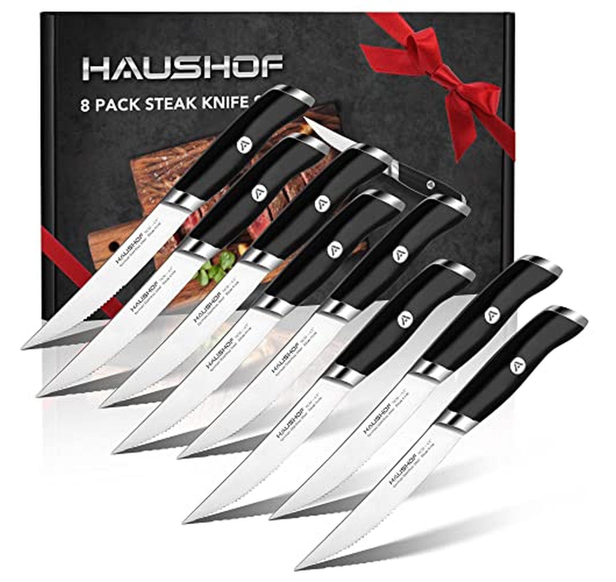 8 Piece Serrated Stainless Steel Steak Knife Set