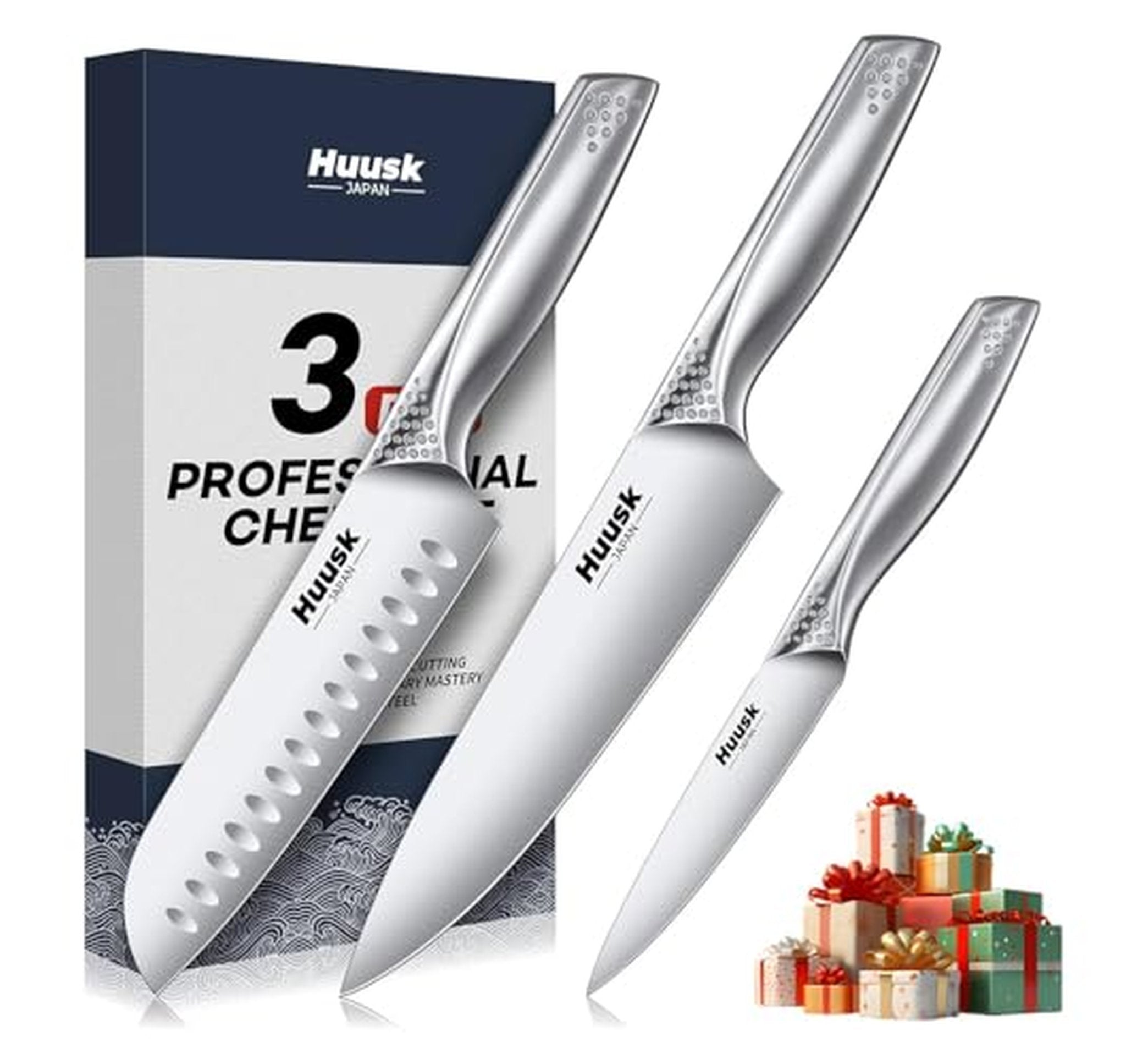3 Piece Japanese Stainless Steel Kitchen Knife Set