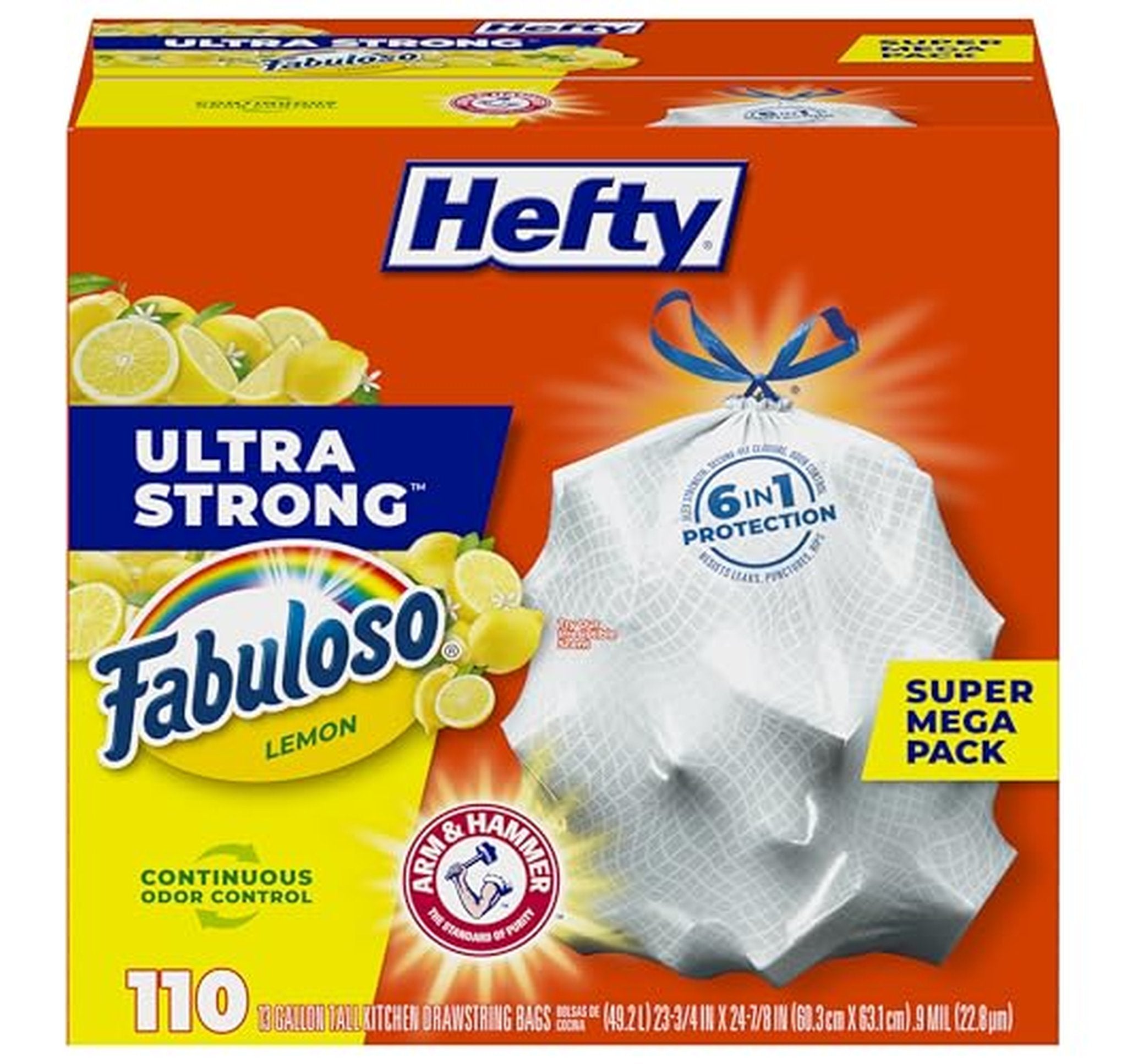 110 Count Hefty 13 Gallon Scented Kitchen Trash Bags
