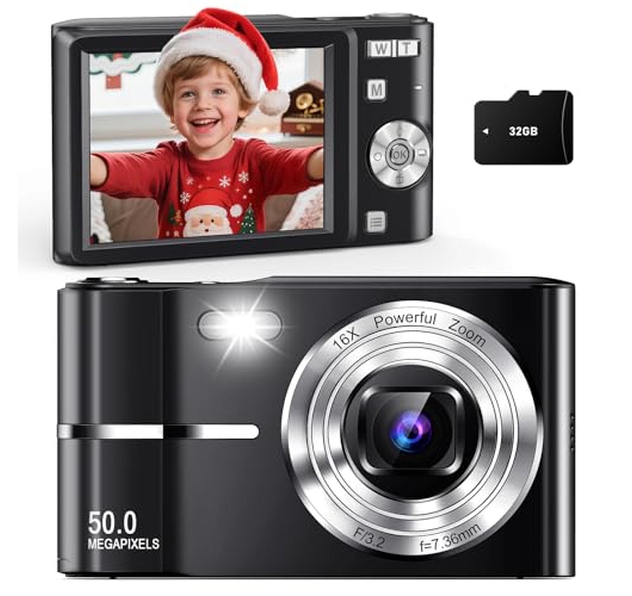 4K 50MP Kids Digital Camera with 32GB Card