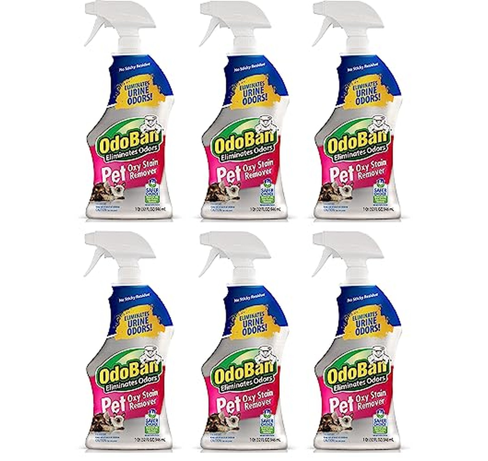 6 Pack OdoBan Pet Oxy Stain Remover Spray