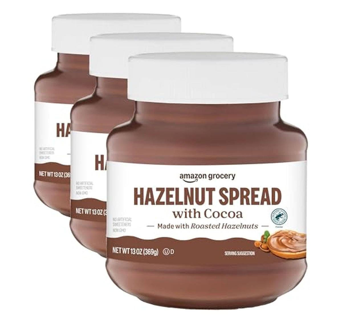 3 Pack Hazelnut Spread with Cocoa, 13 oz Jars