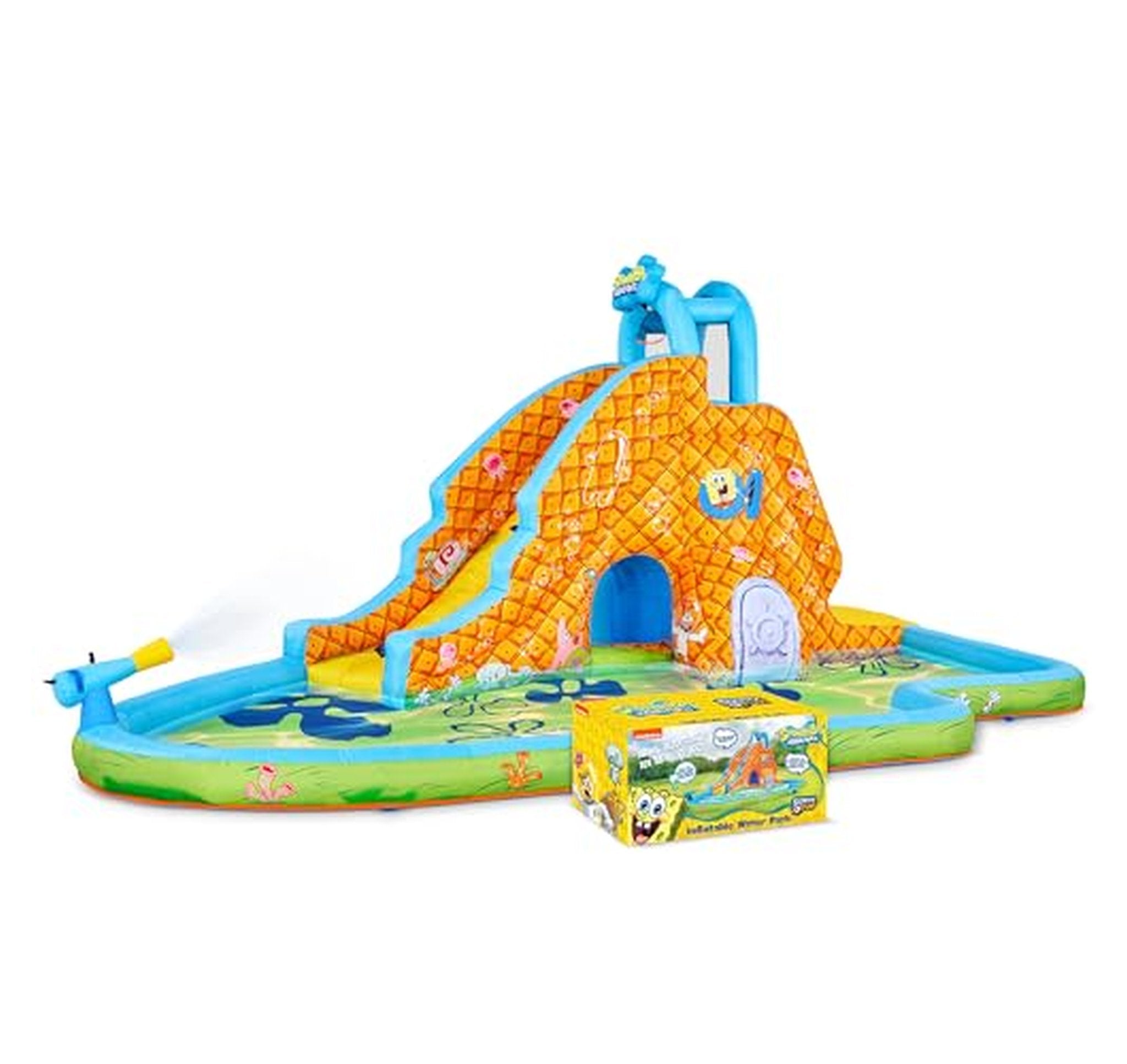 Spongebob Inflatable Water Slide Park with Climbing Wall