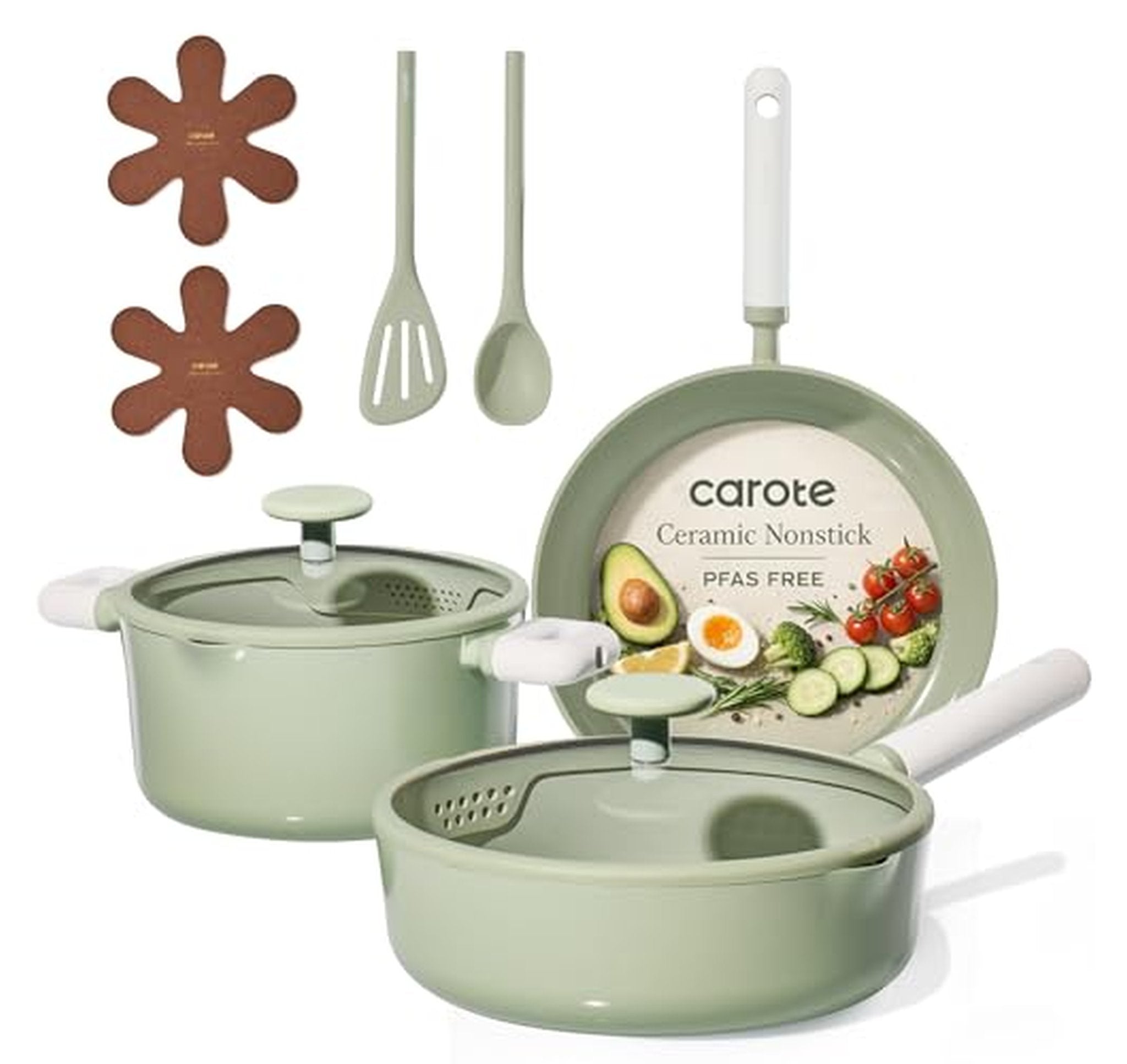 9 Piece Nonstick Ceramic Pots and Pans Set