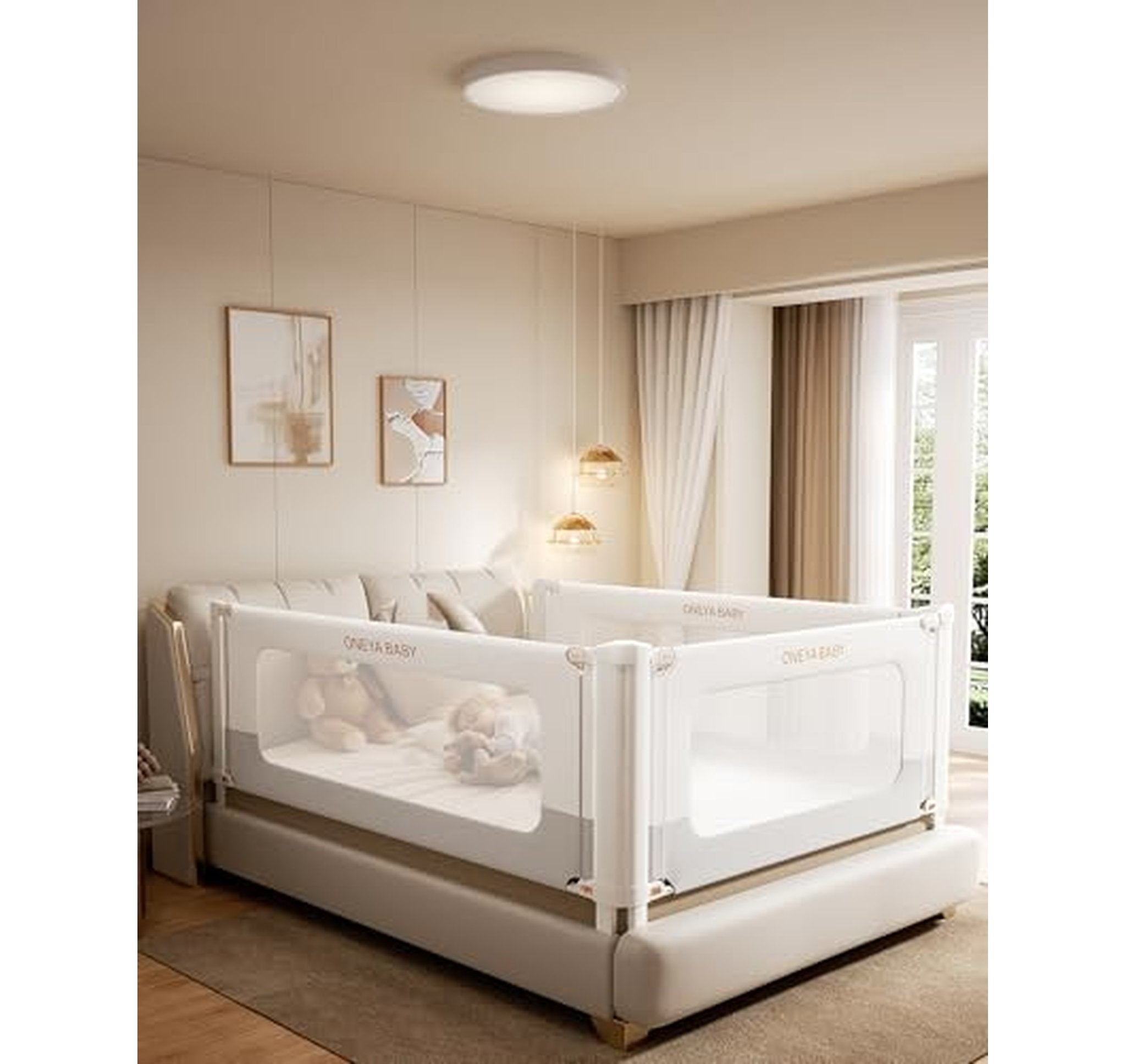 Adjustable Toddler Bed Rail Guard with Safety Lock