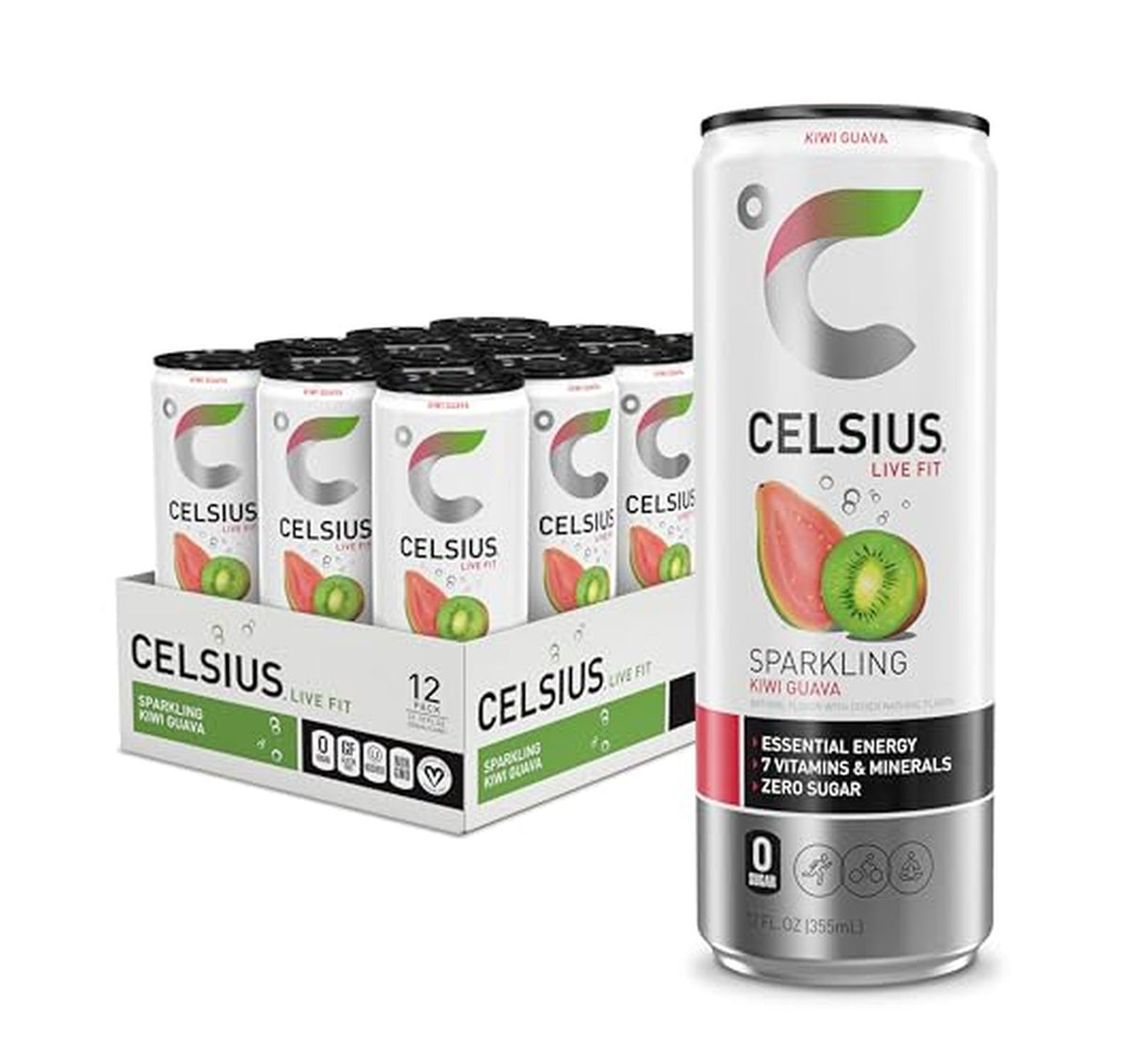 12 Pack CELSIUS Sparkling Kiwi Guava Energy Drink