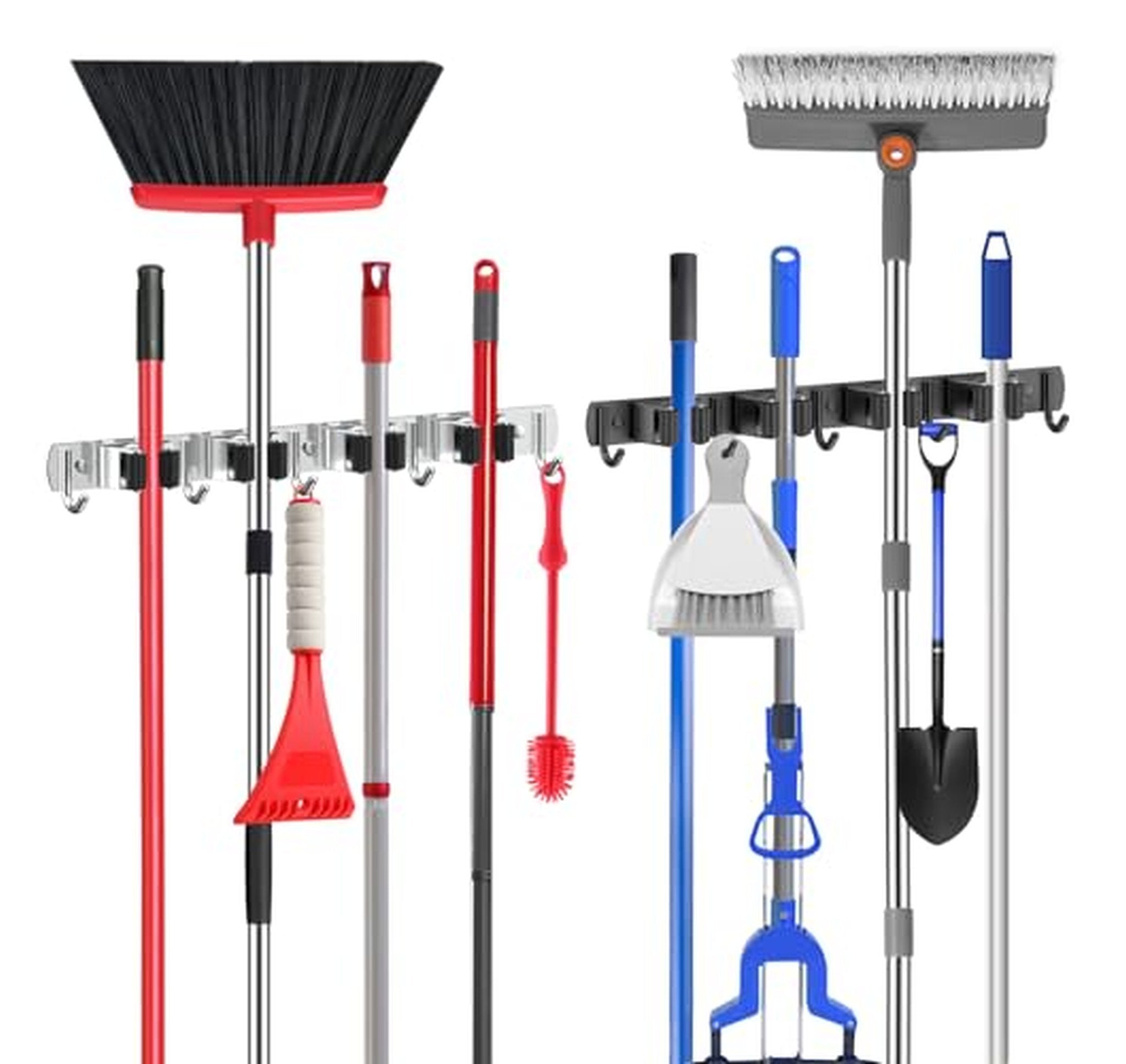 2 Pack Self-Adhesive Stainless Steel Broom Holders