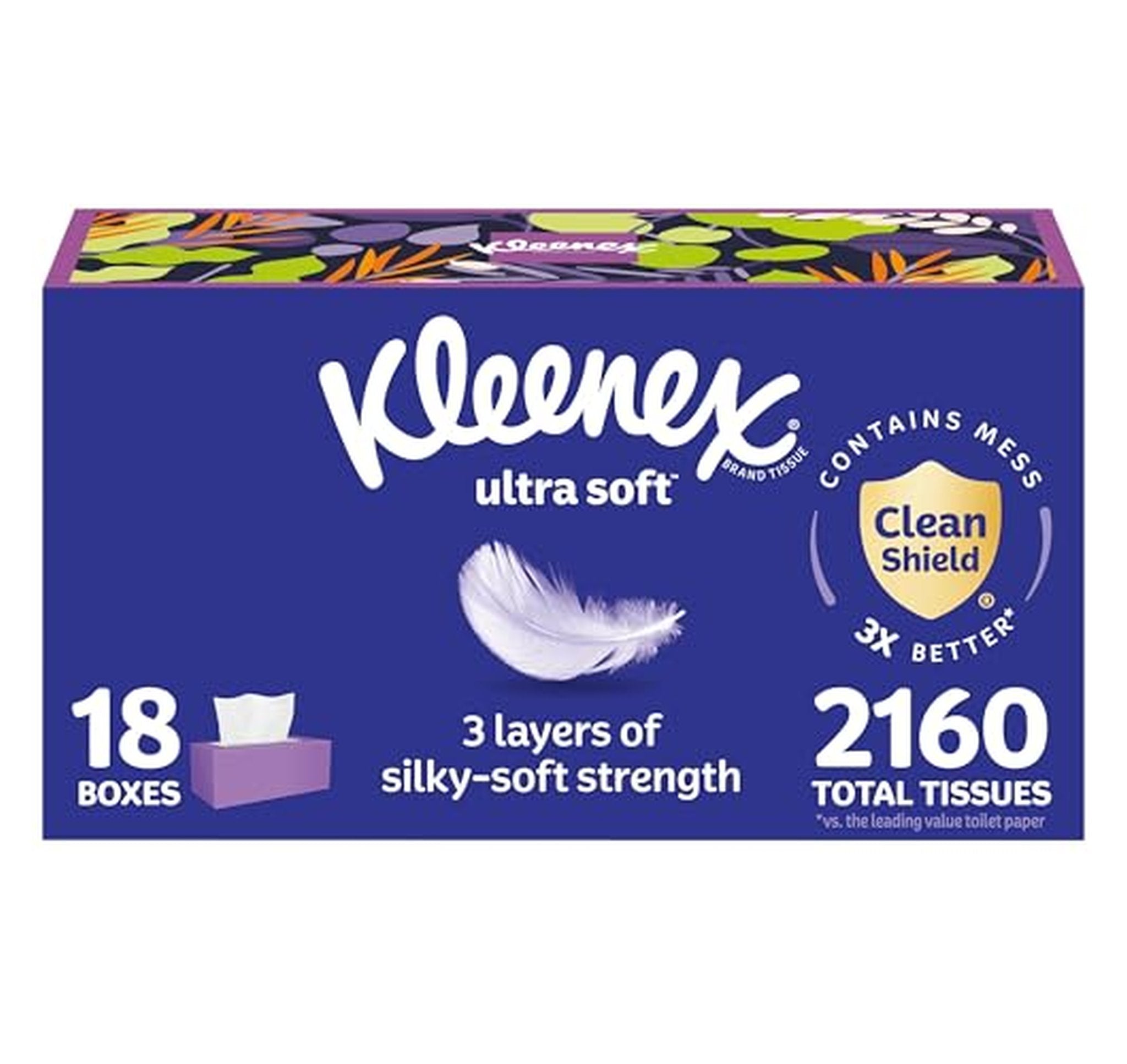 18 Pack Kleenex Ultra Soft 3-Ply Facial Tissues