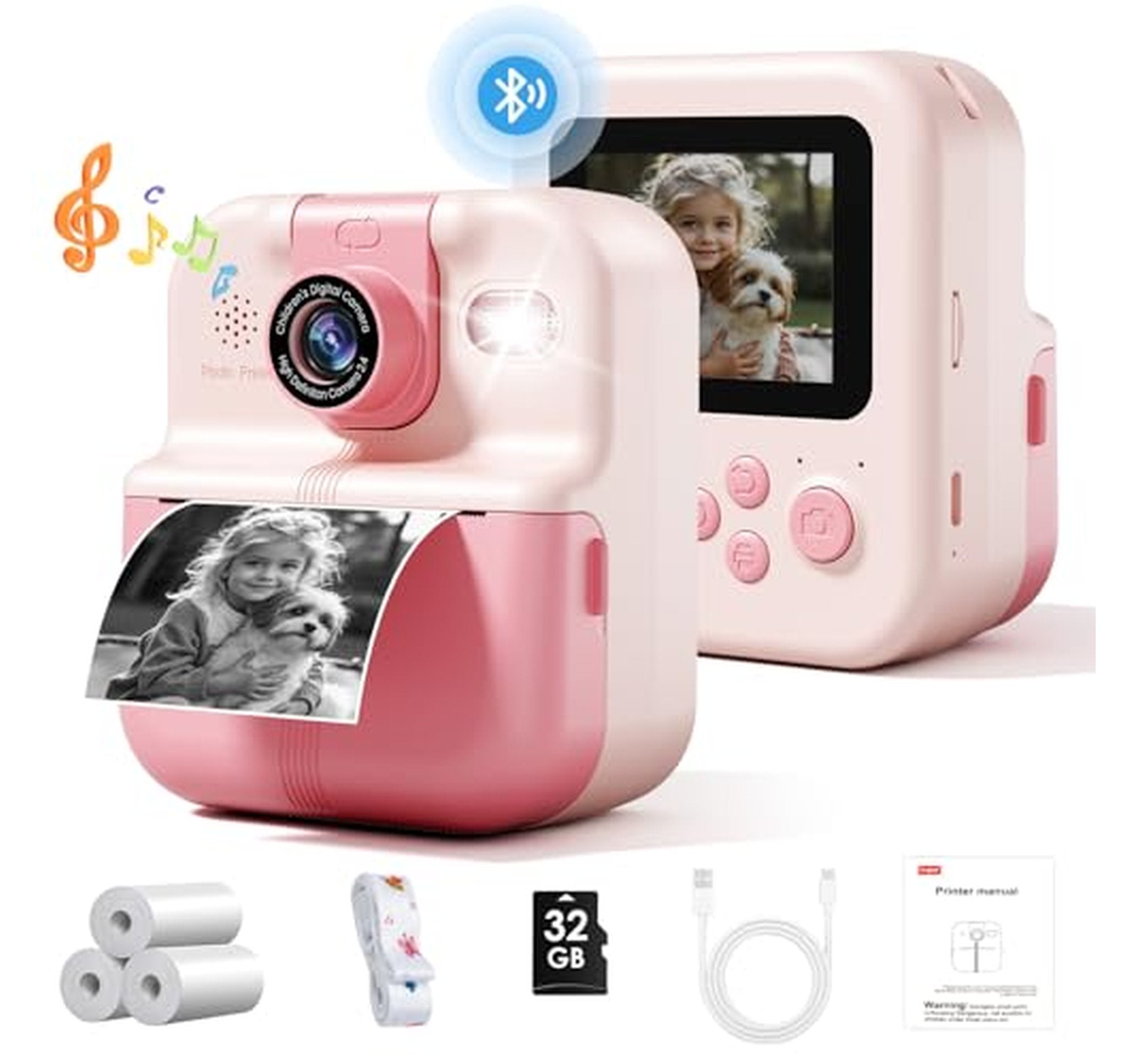 Bluetooth Kids Instant Print Camera and Photo Printer
