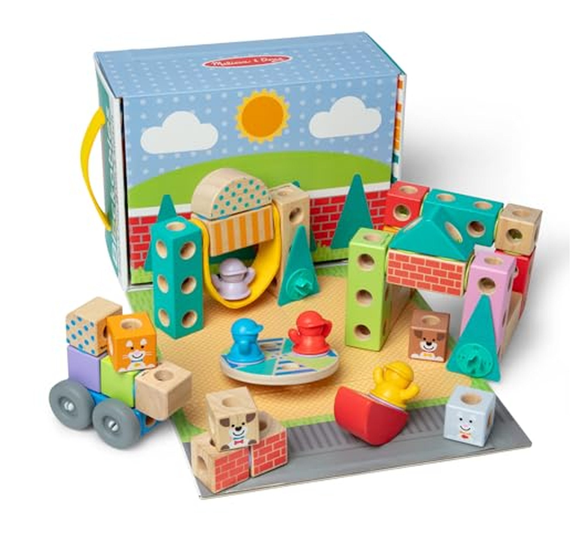 Melissa & Doug Blockables Town Wooden Building Blocks